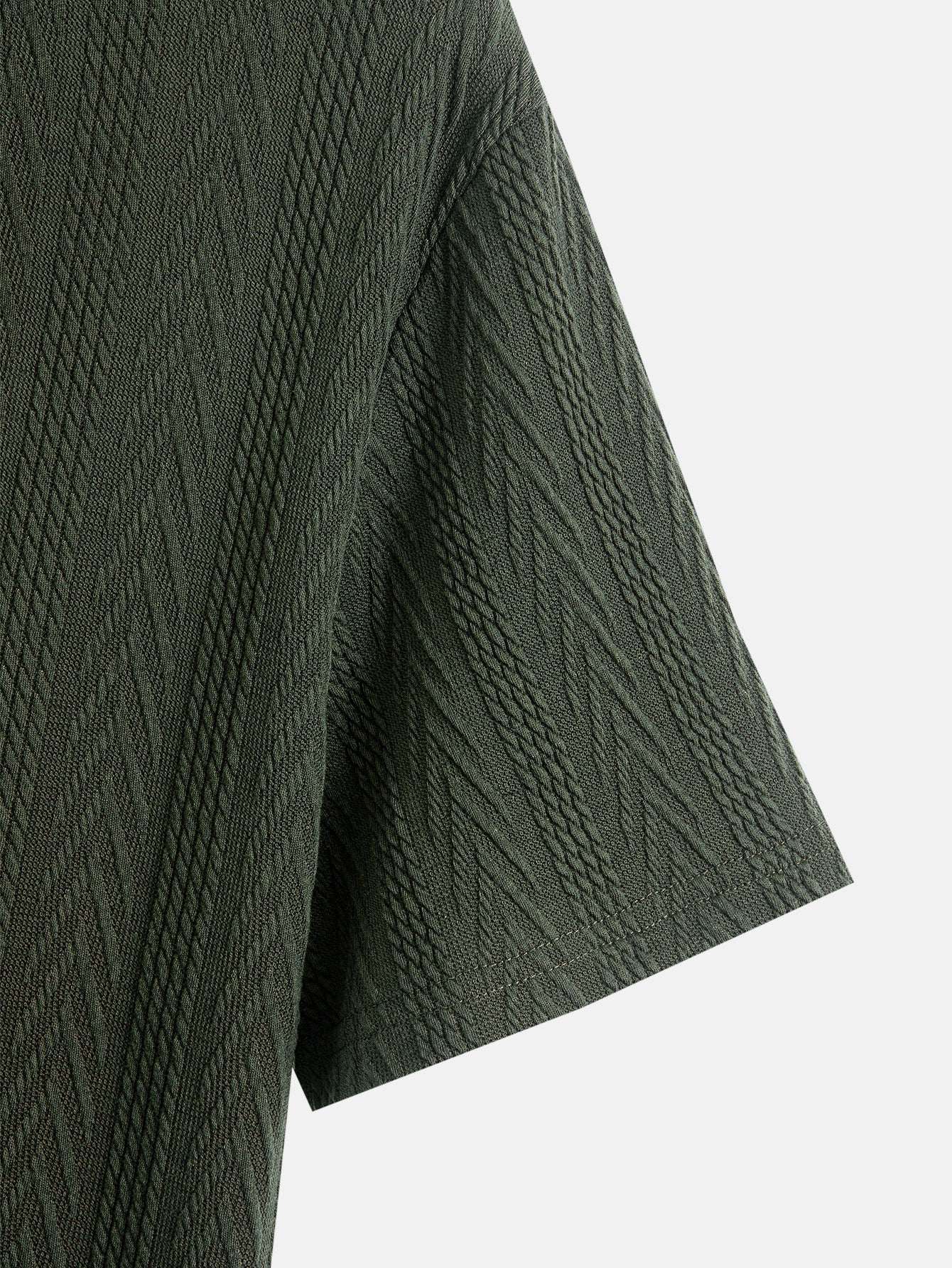 Kurzarm-Jacquard-Halbkragen-T-Shirt - Image 11