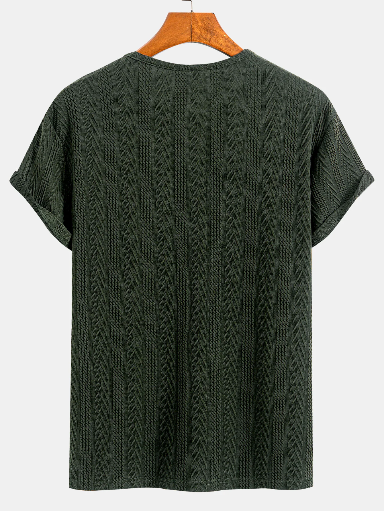 Kurzarm-Jacquard-Halbkragen-T-Shirt - Image 2