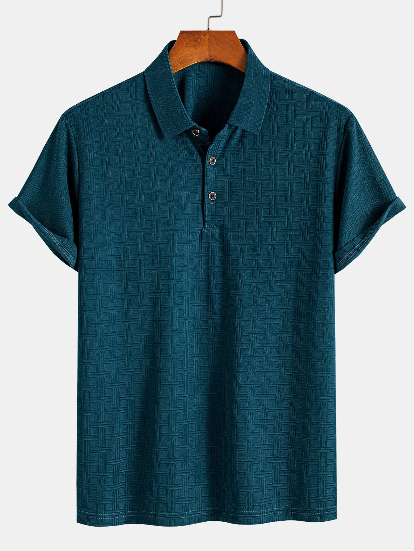 Kurzarm Stricktexturiertes Polo - Image 3