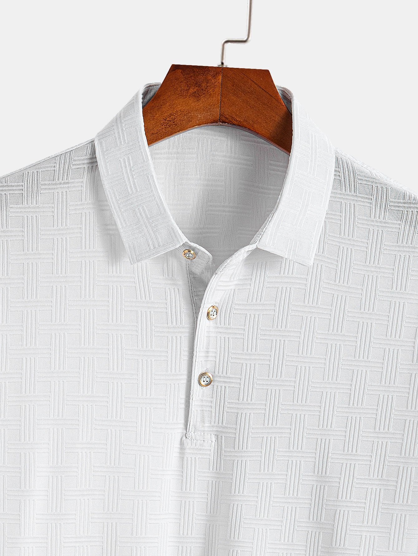 Kurzarm Stricktexturiertes Polo - Image 7
