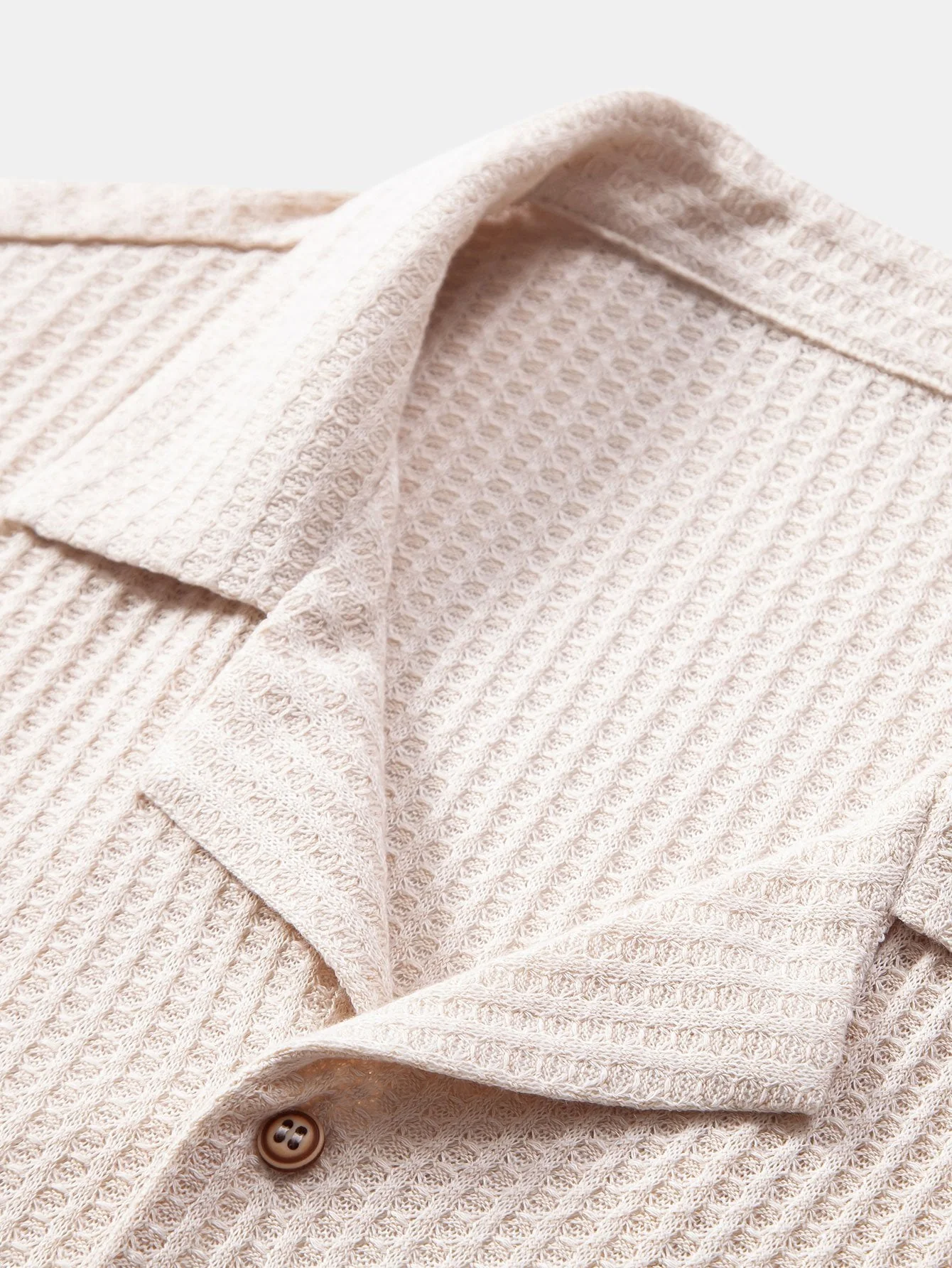 Kurzarm Strick Waffel Cuban Shirt & Gerade Bein Leinenhose - Image 13