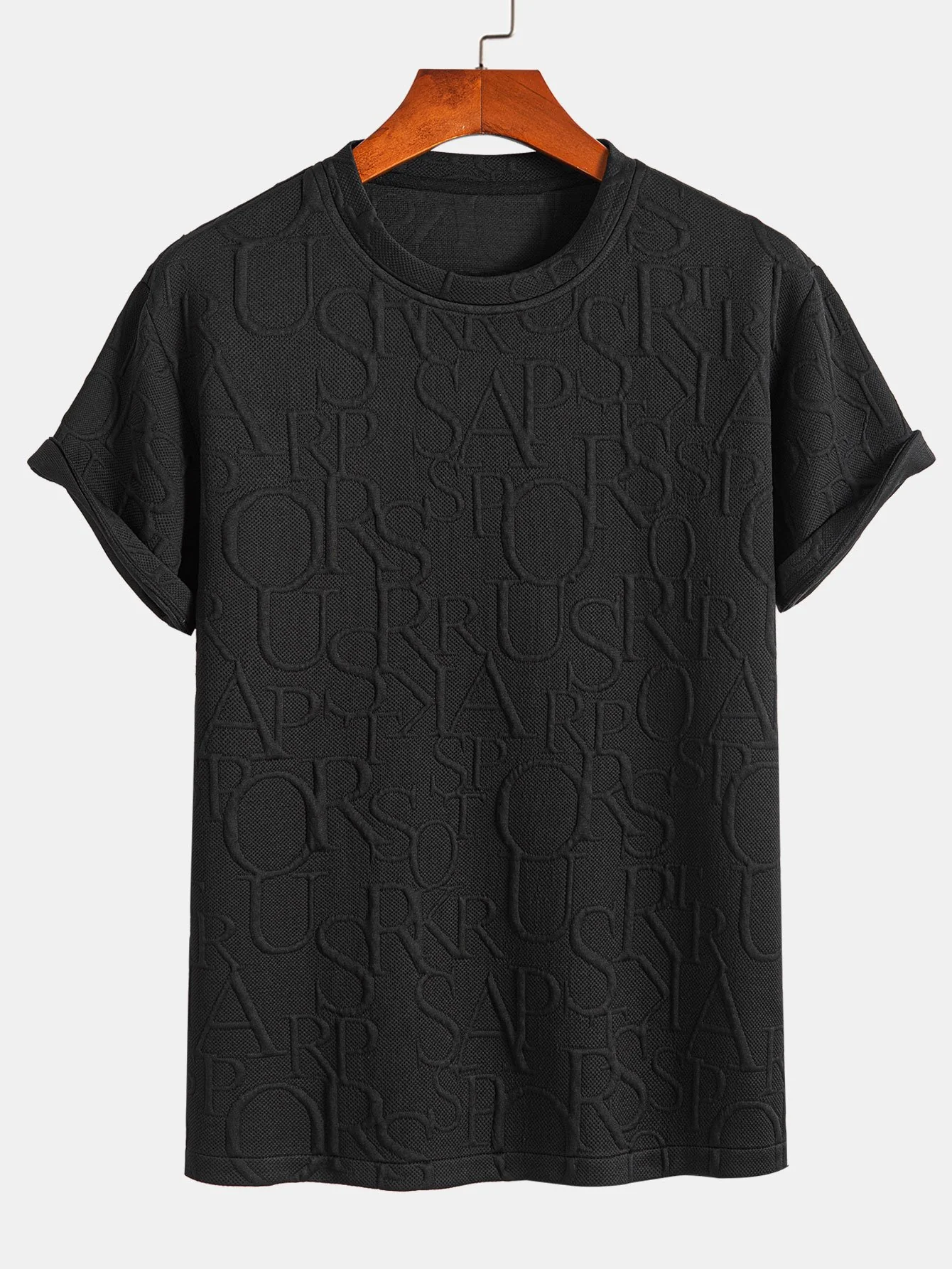 Kurzarm Buchstaben Jacquard T-Shirt - Image 3
