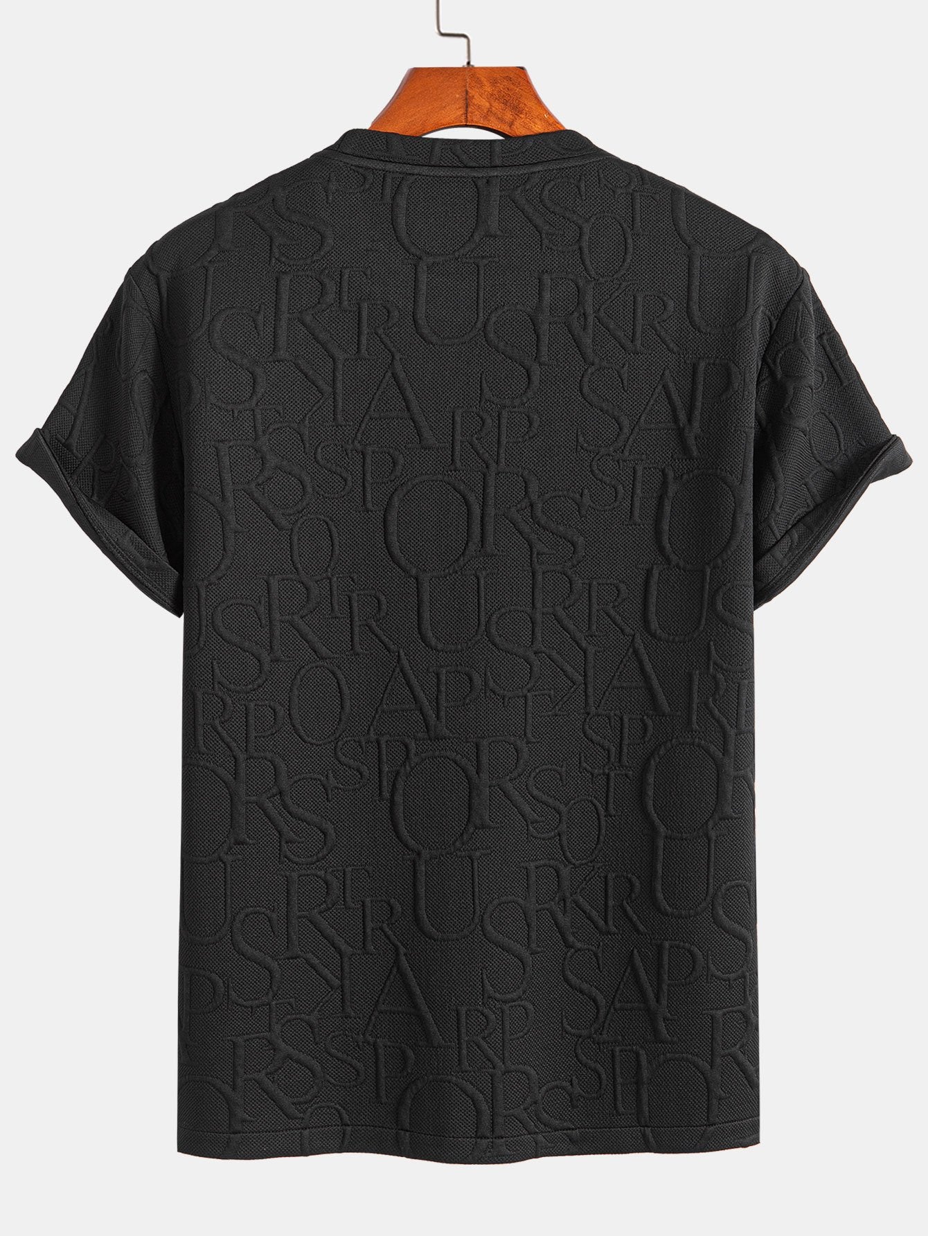 Kurzarm Buchstaben Jacquard T-Shirt - Image 4