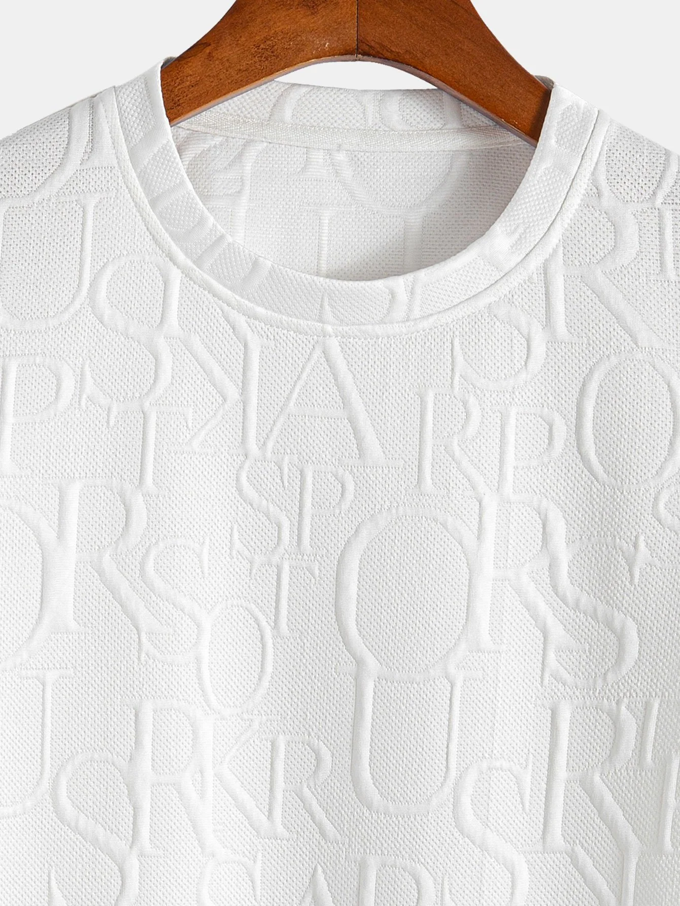 Kurzarm Buchstaben Jacquard T-Shirt - Image 5
