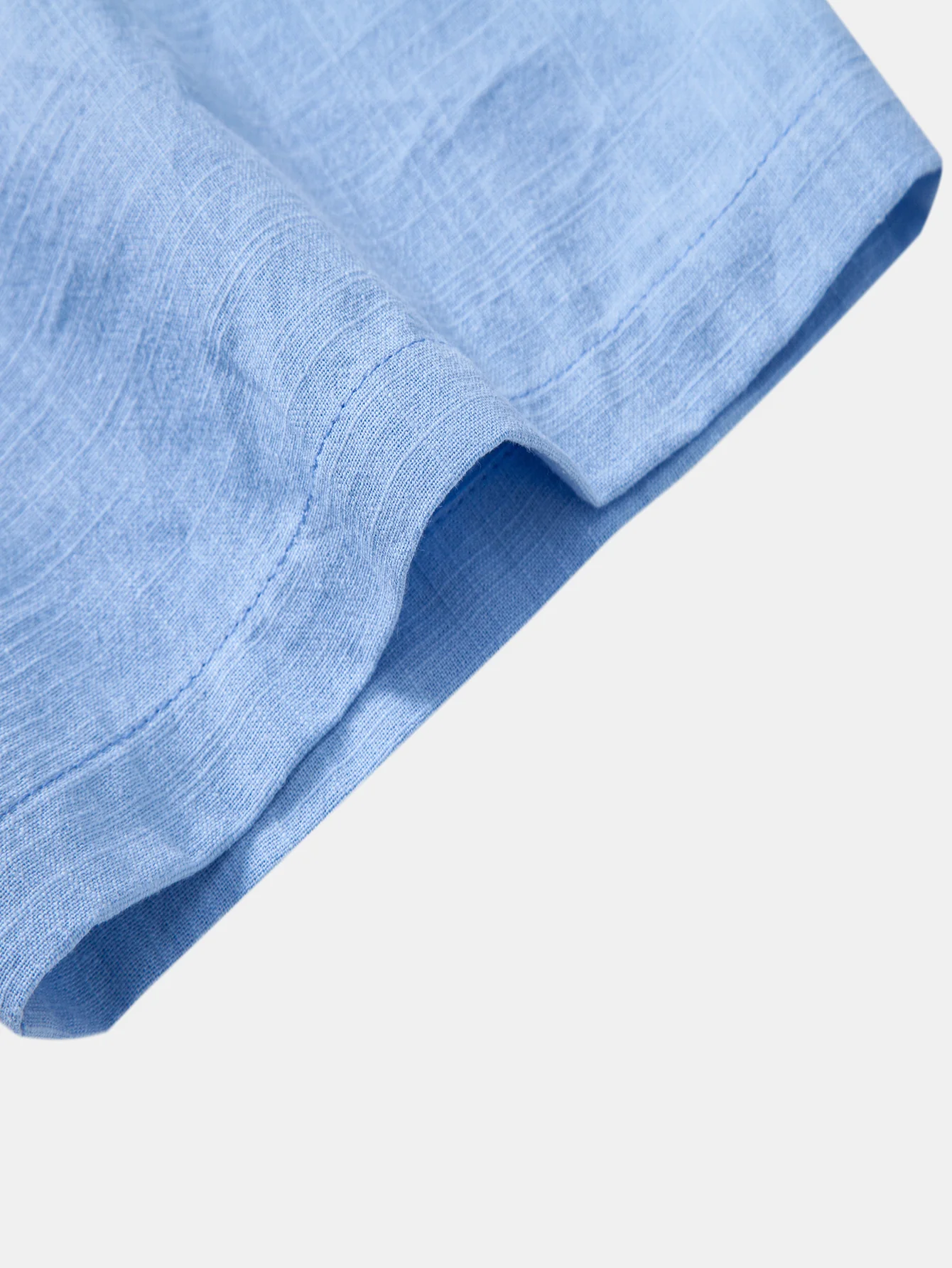 Short Sleeve Linen Look Button Up Shirt - Image 14