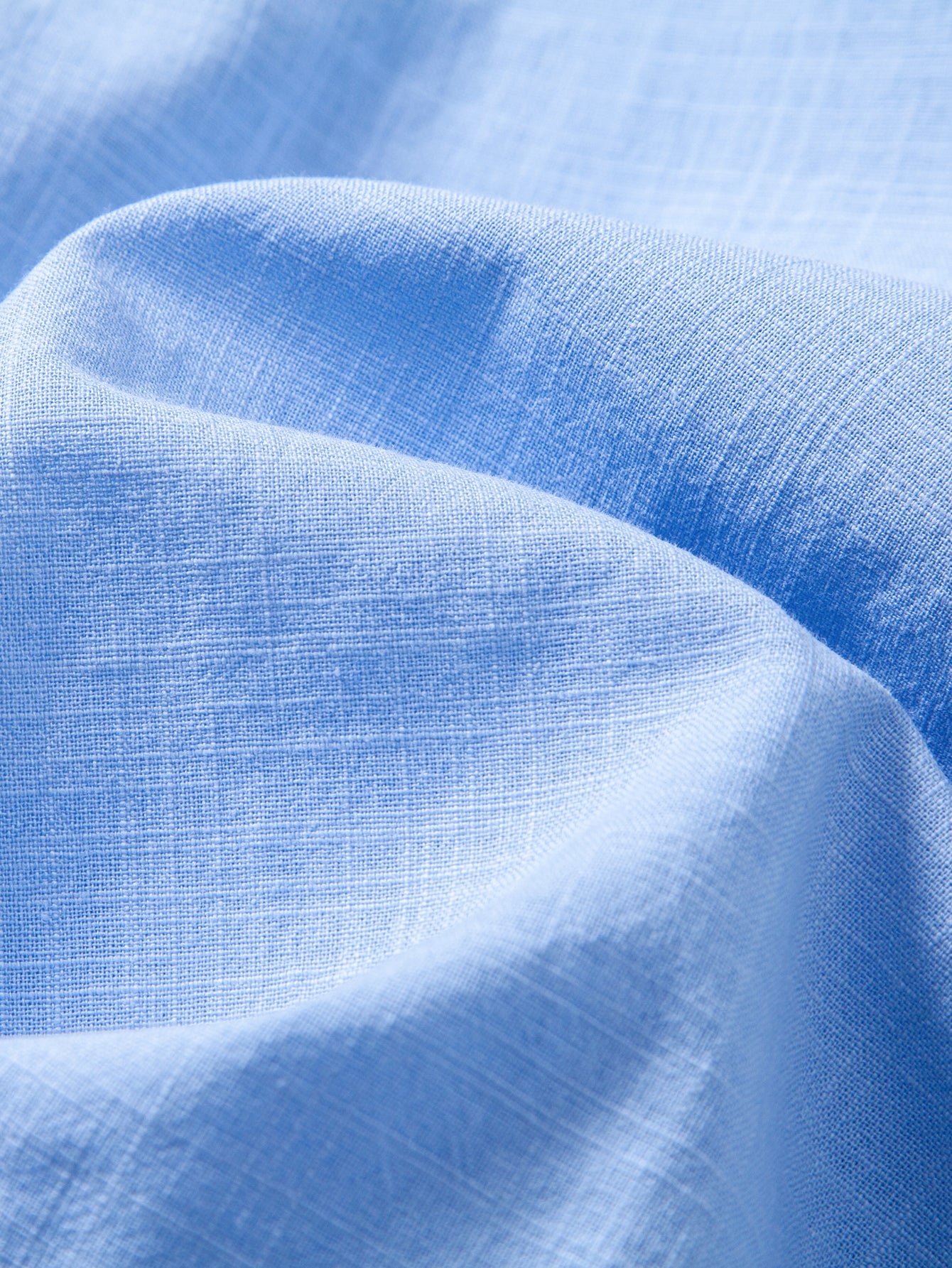 Short Sleeve Linen Look Stand Collar Shirt & Crinkle Textured Straight Leg Pants - Image 22