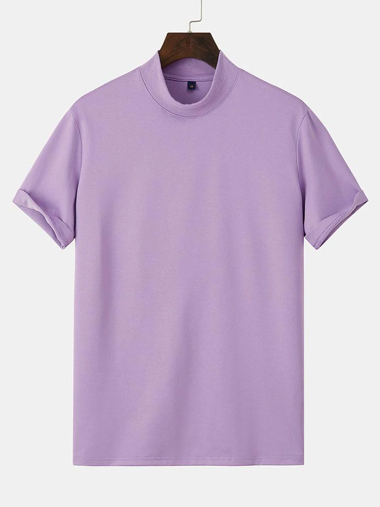 Kurzarm-Mockneck-T-Shirt