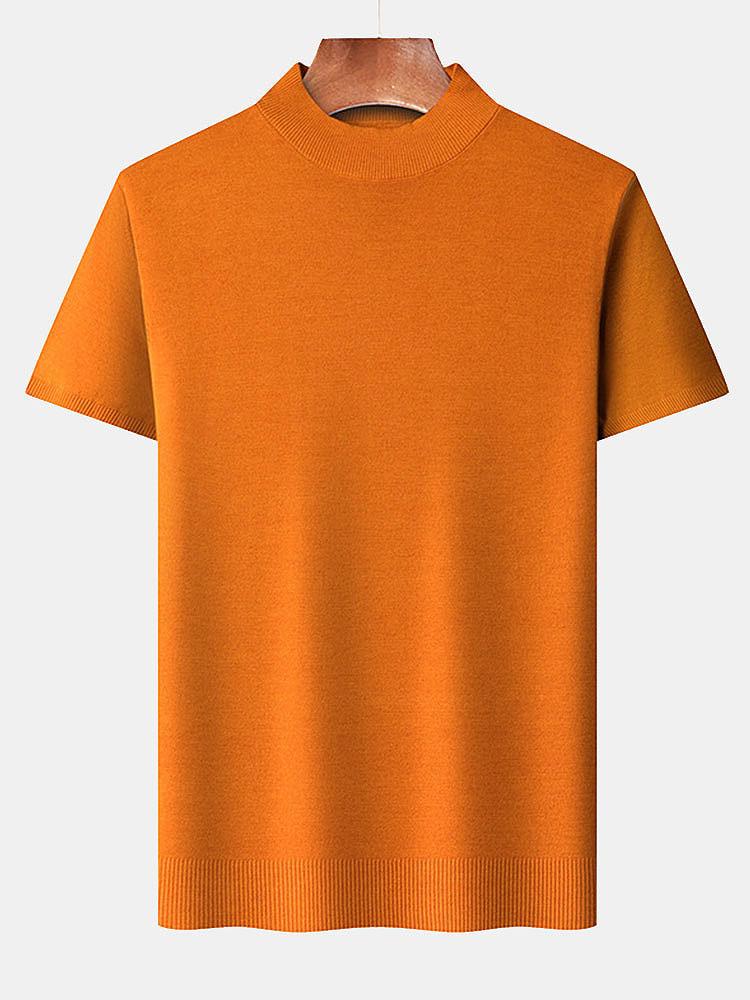 Kurzarm Muskel-Fit Stehkragenpullover - Image 10
