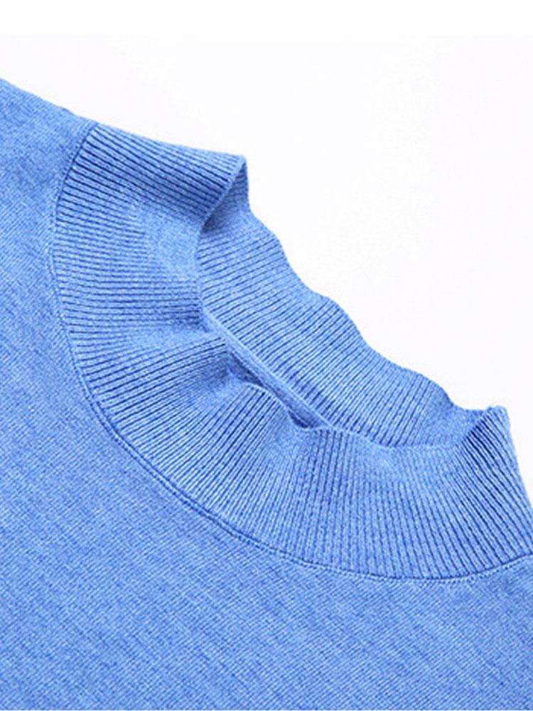 Kurzarm Muskel-Fit Stehkragenpullover - Image 11