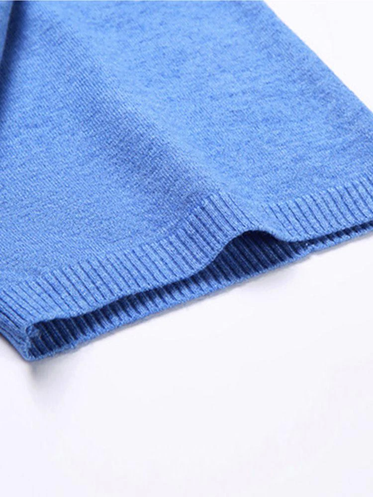 Kurzarm Muskel-Fit Stehkragenpullover - Image 12