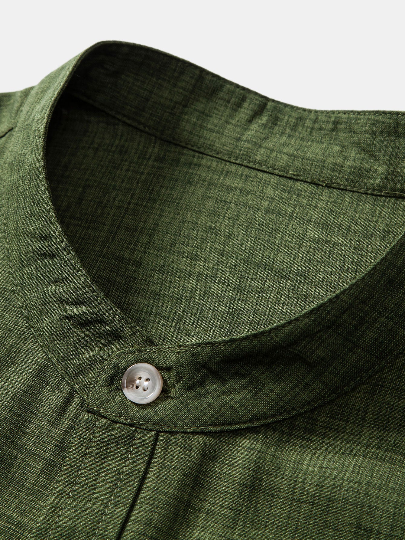 Kurzarm Stehkragenhemd & Leinen Shorts mit Kordelzug - Image 19