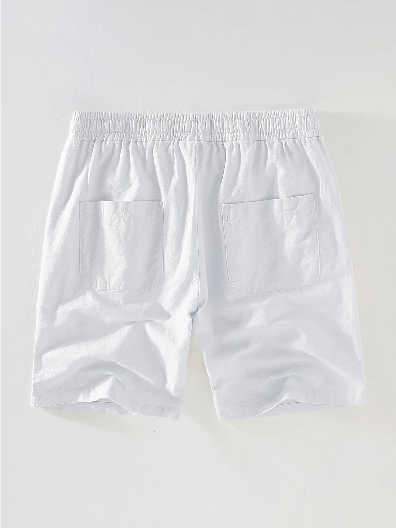 Kurzarm Stehkragenhemd & Leinen Shorts mit Kordelzug - Image 5