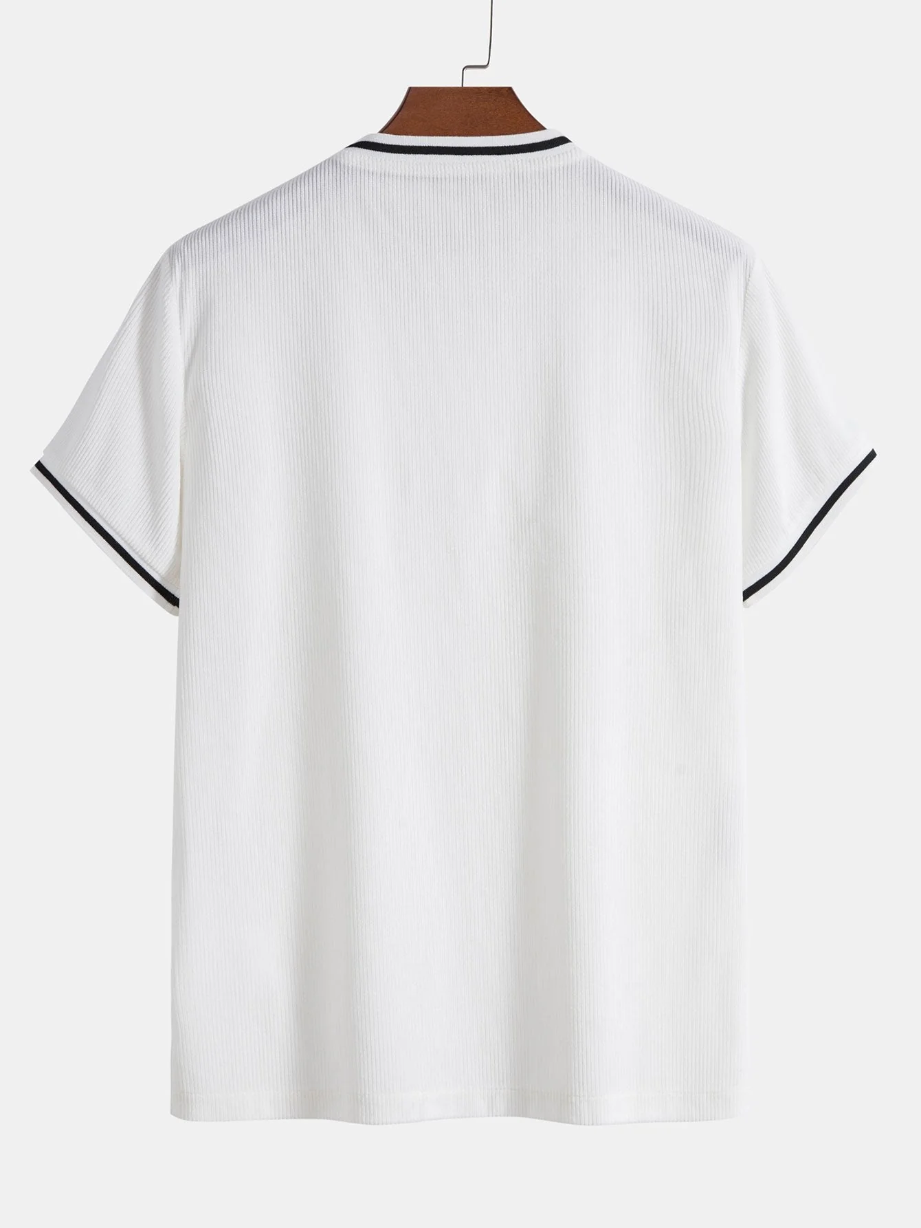 Kurzarm Stretch-Corduroy Ringer T-Shirt & Corduroy Shorts - Image 5