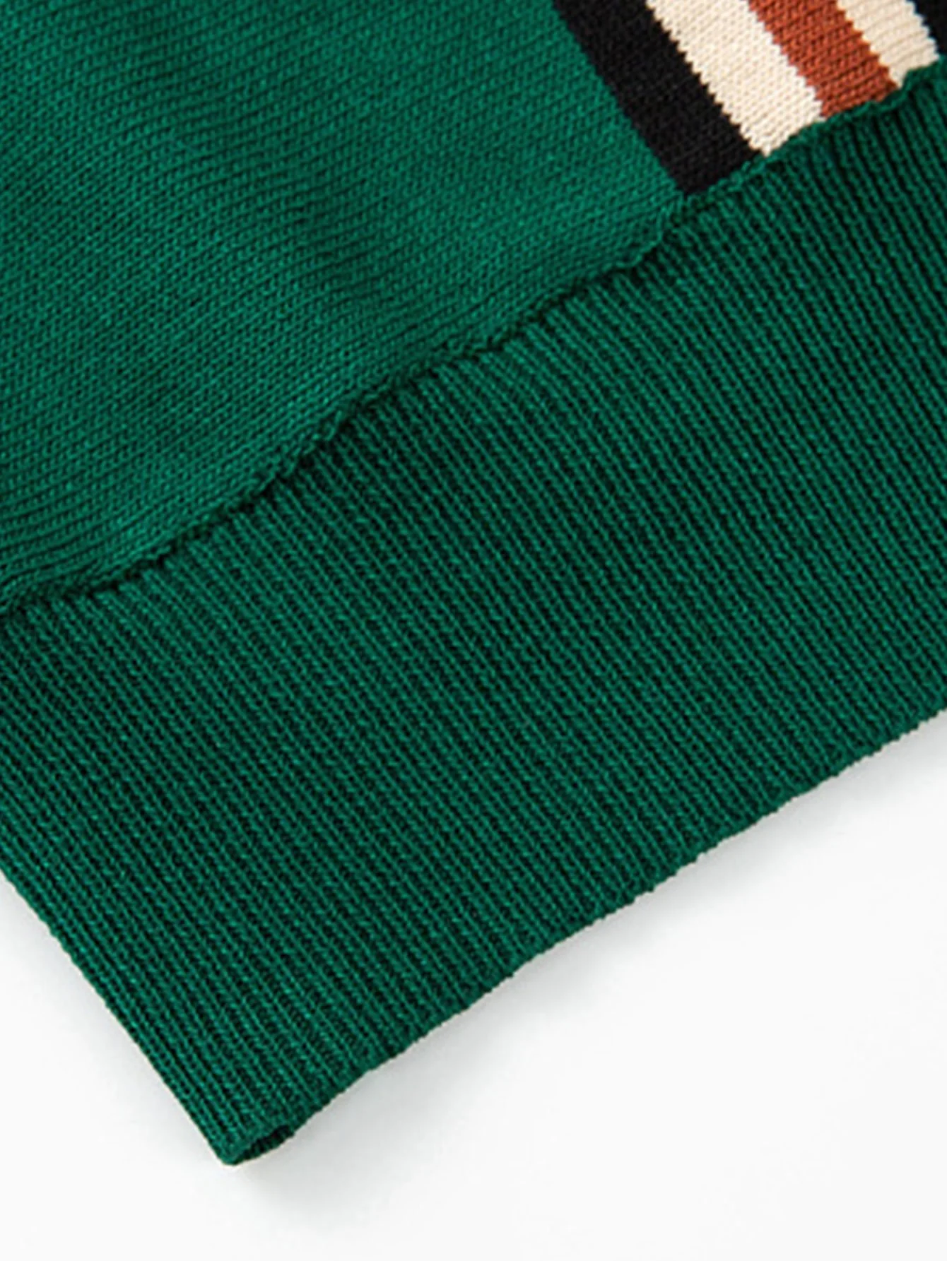Kurzarm gestreiftes Button-Up Sweater Polo - Image 8