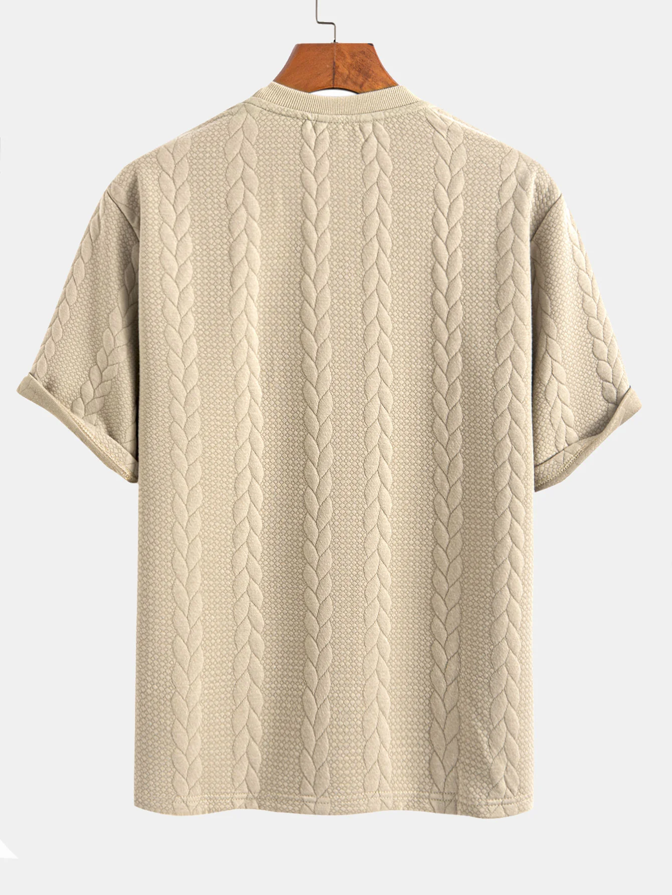 Relaxed Fit Mid-Length Sleeve Twist Jacquard T-Shirt & Shorts - Image 10