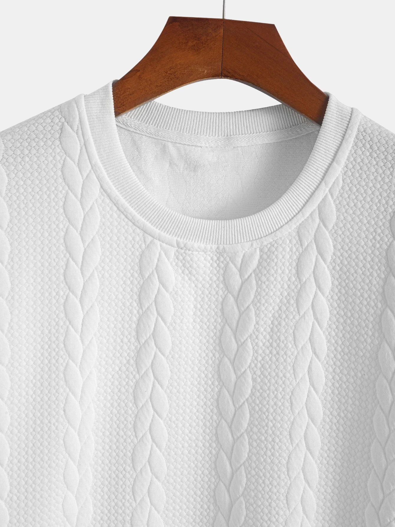 Relaxed Fit Mid-Length Sleeve Twist Jacquard T-Shirt & Shorts - Image 19