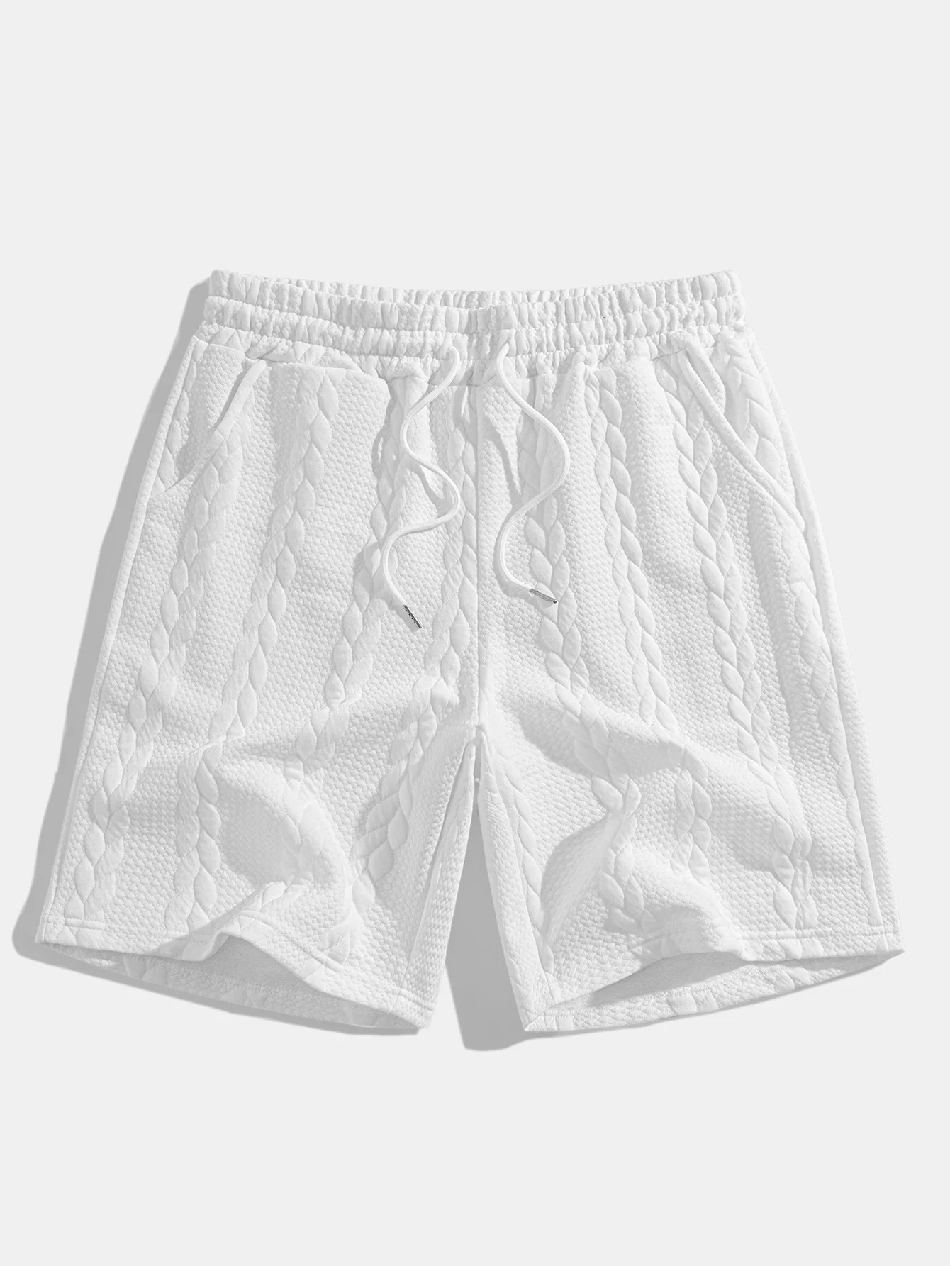 Relaxed Fit Mid-Length Sleeve Twist Jacquard T-Shirt & Shorts - Image 7