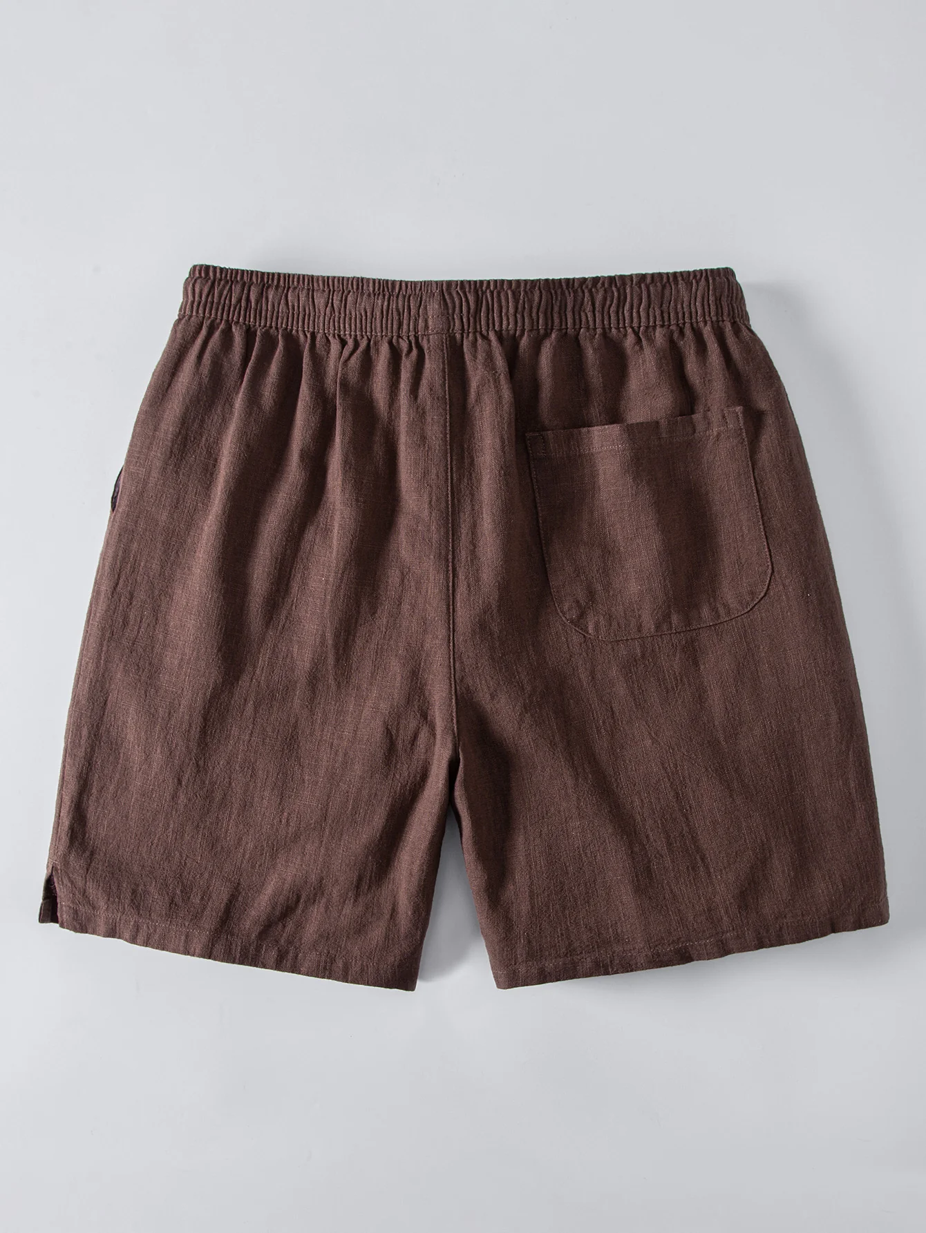 Linen Blend Drawstring 7" Shorts - Image 2