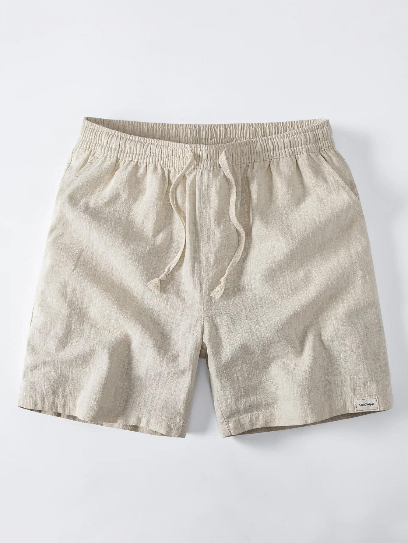 Linen Blend Drawstring 7" Shorts - Image 3
