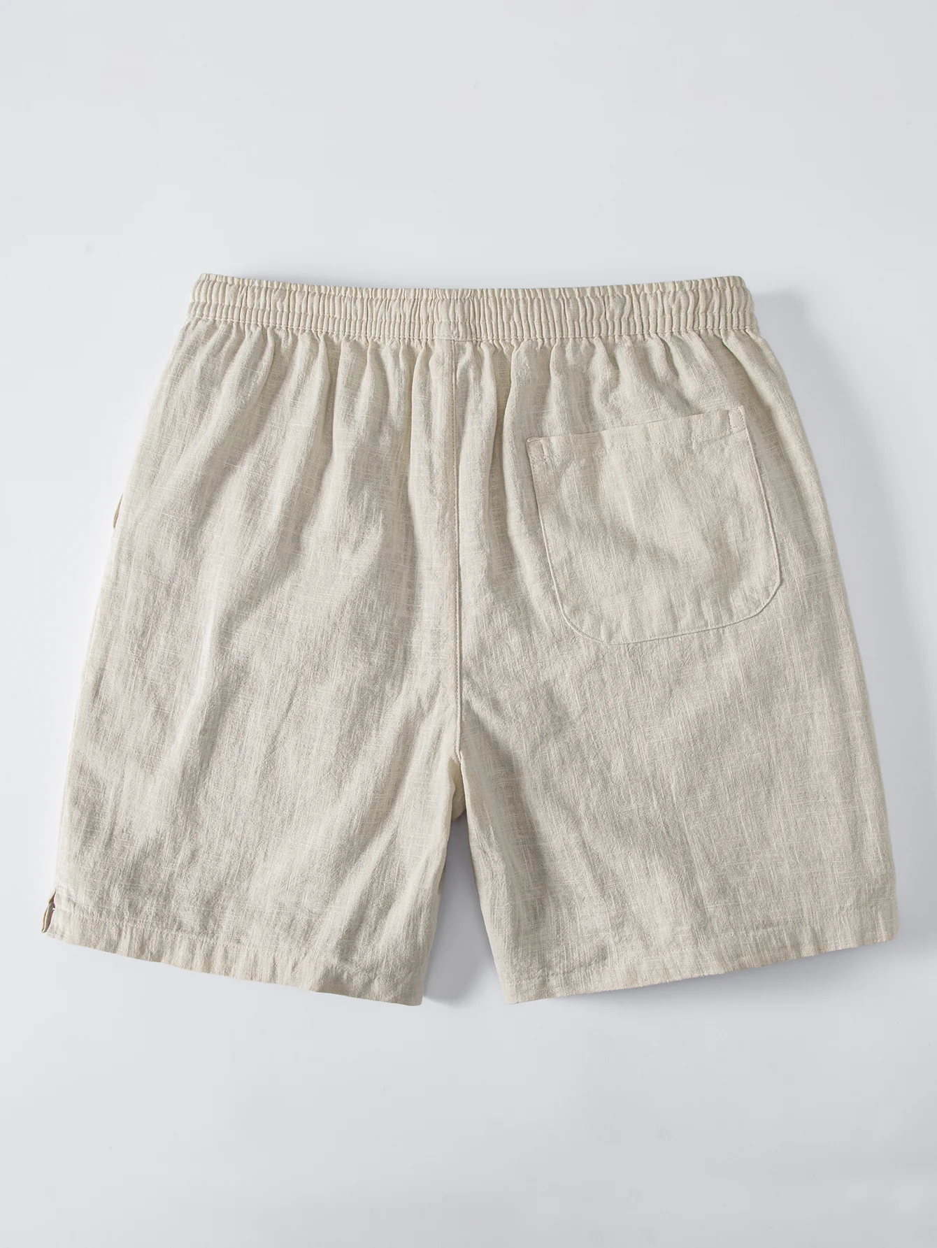 Linen Blend Drawstring 7" Shorts - Image 4