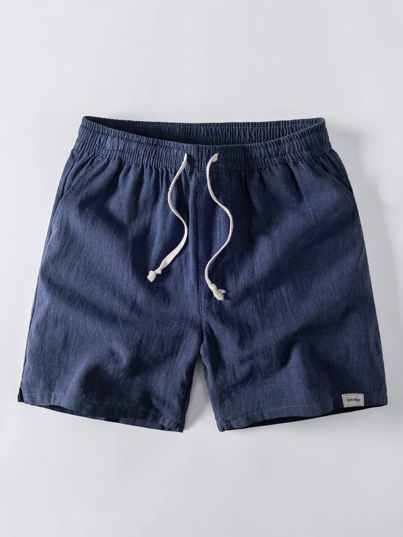 Linen Blend Drawstring 7" Shorts - Image 5