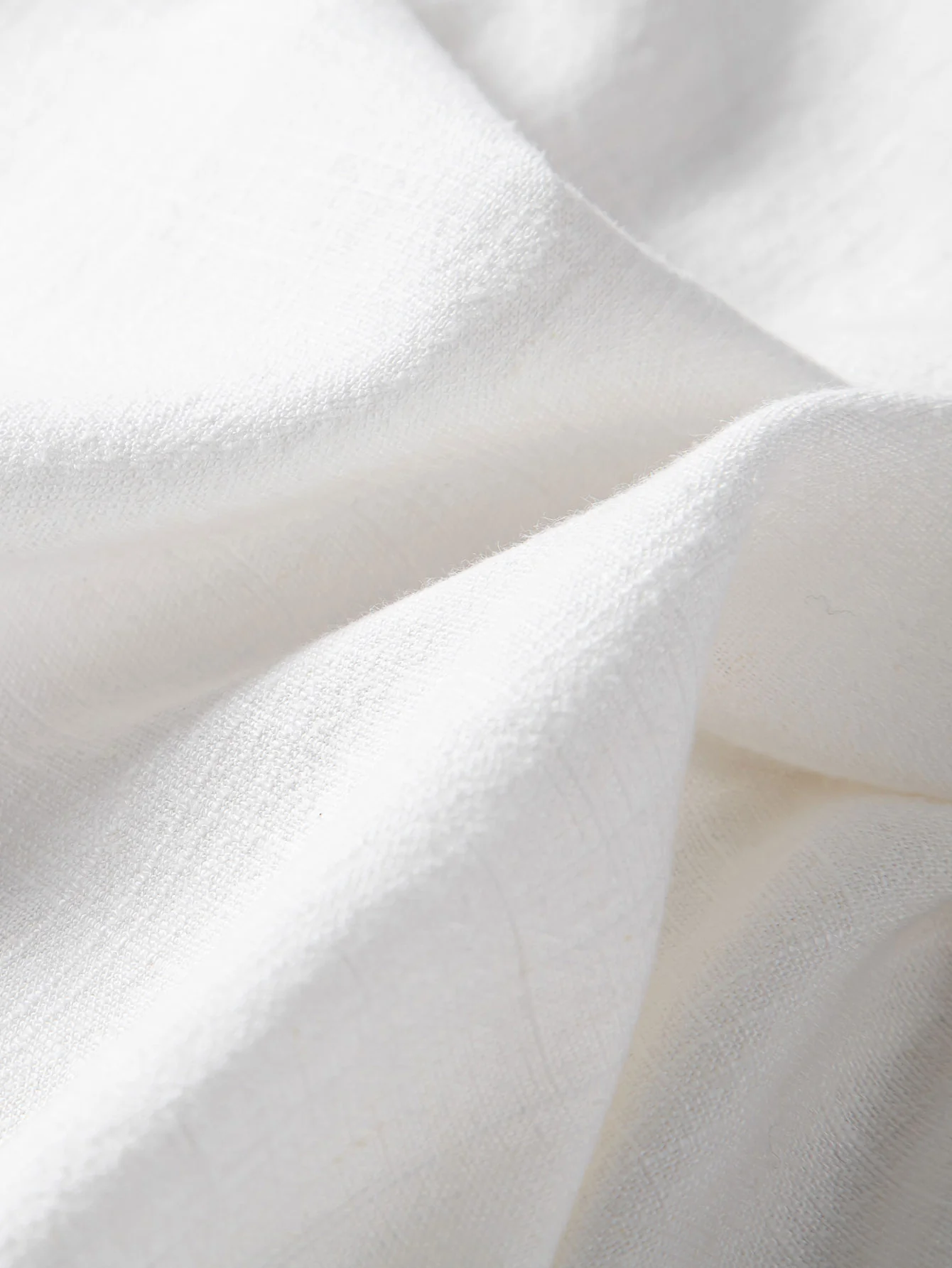 Kurzarm V-Ausschnitt Leinen-Rayon-Mischhemd - Image 10