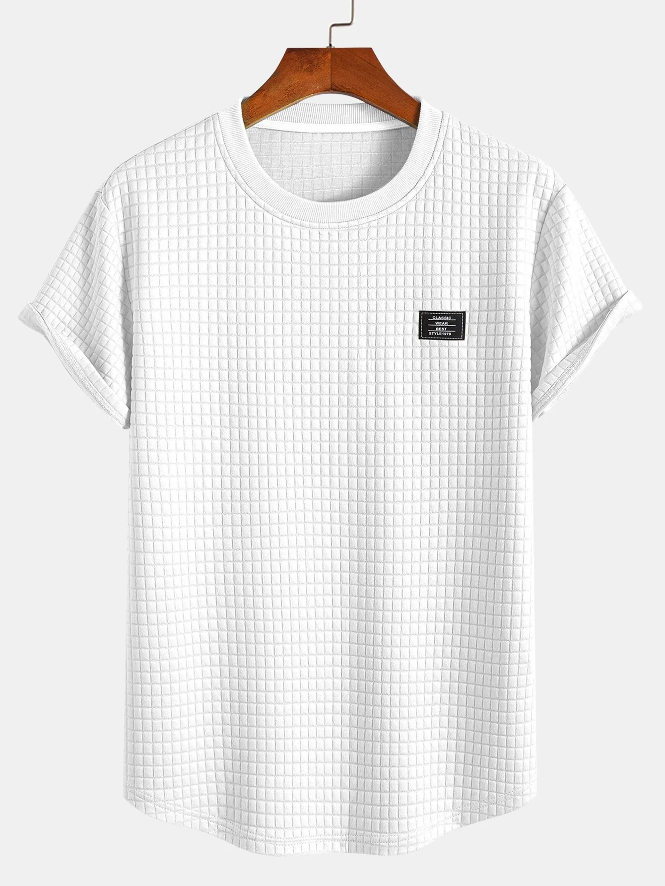 T-Shirt mit kurzem Arm und Waffel-Arc-Saum - Image 3