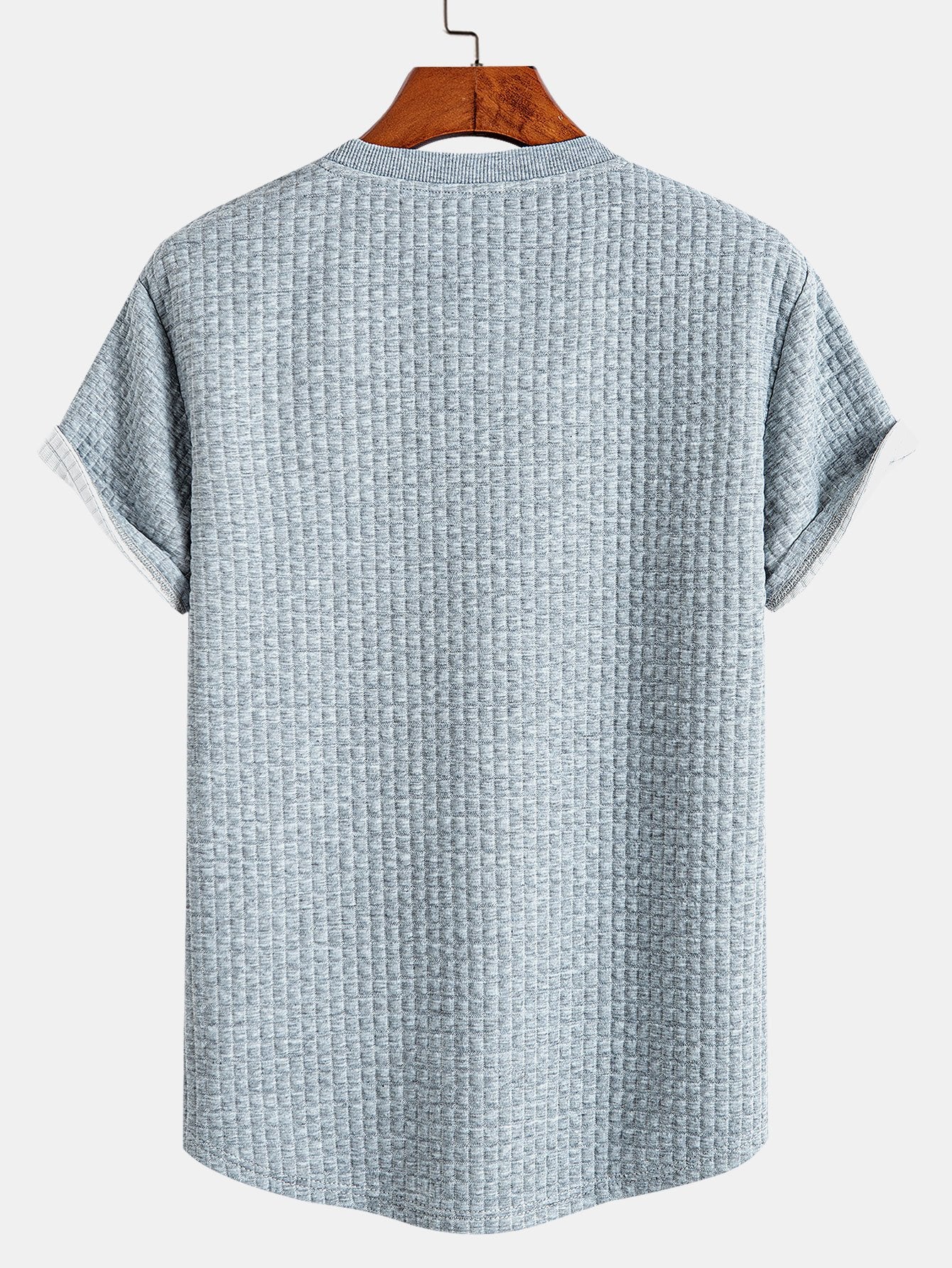 T-Shirt mit kurzem Arm und Waffel-Arc-Saum - Image 6