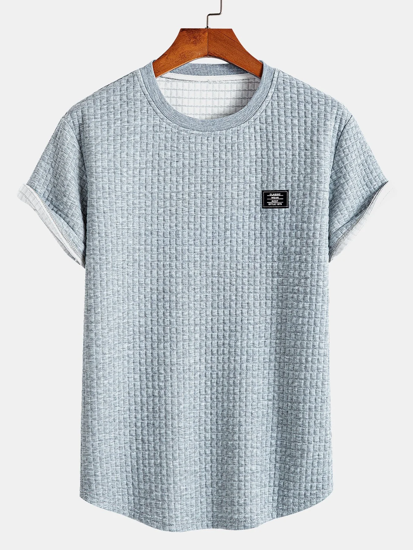 Kurzarm Waffel Arc Saum T-Shirt & Shorts - Image 6