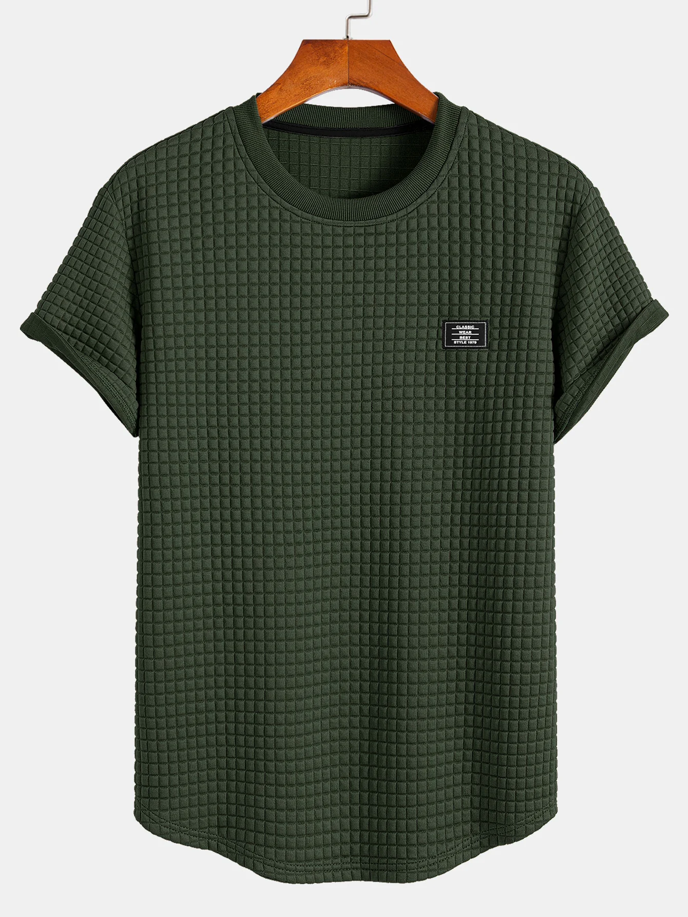 Kurzarm Waffel Arc Saum T-Shirt & Shorts - Image 8