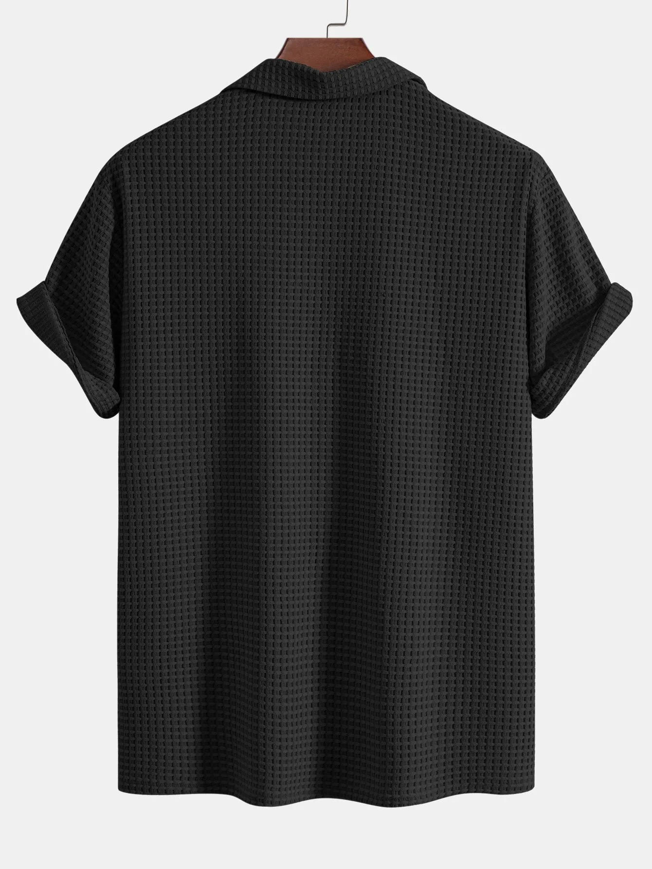 Kurzarm Waffel Cuban Shirt - Image 6