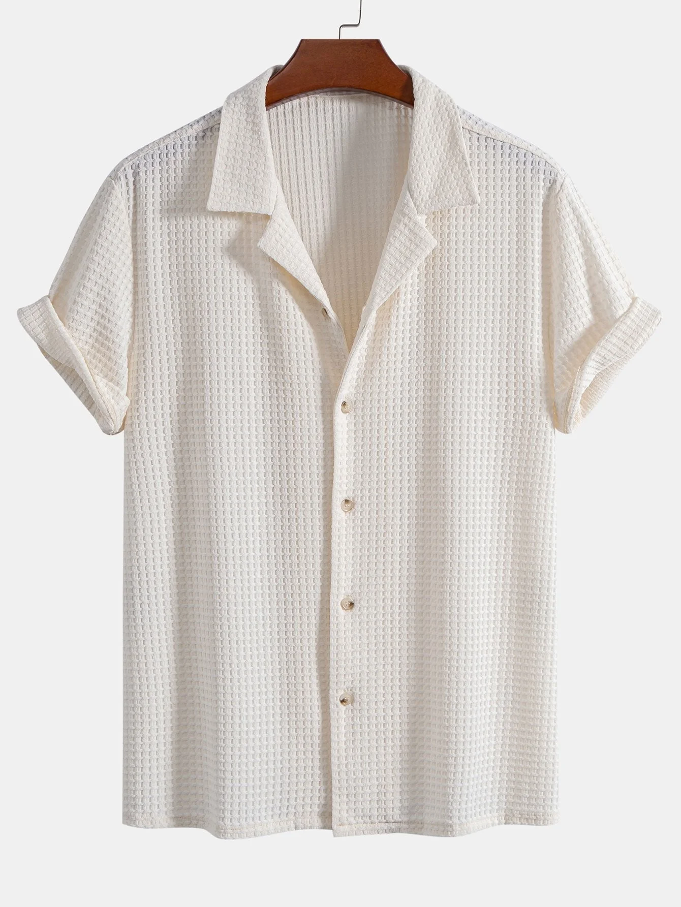 Kurzarm-Waffel-Cuban-Shirt & gerade Leinenhose - Image 7