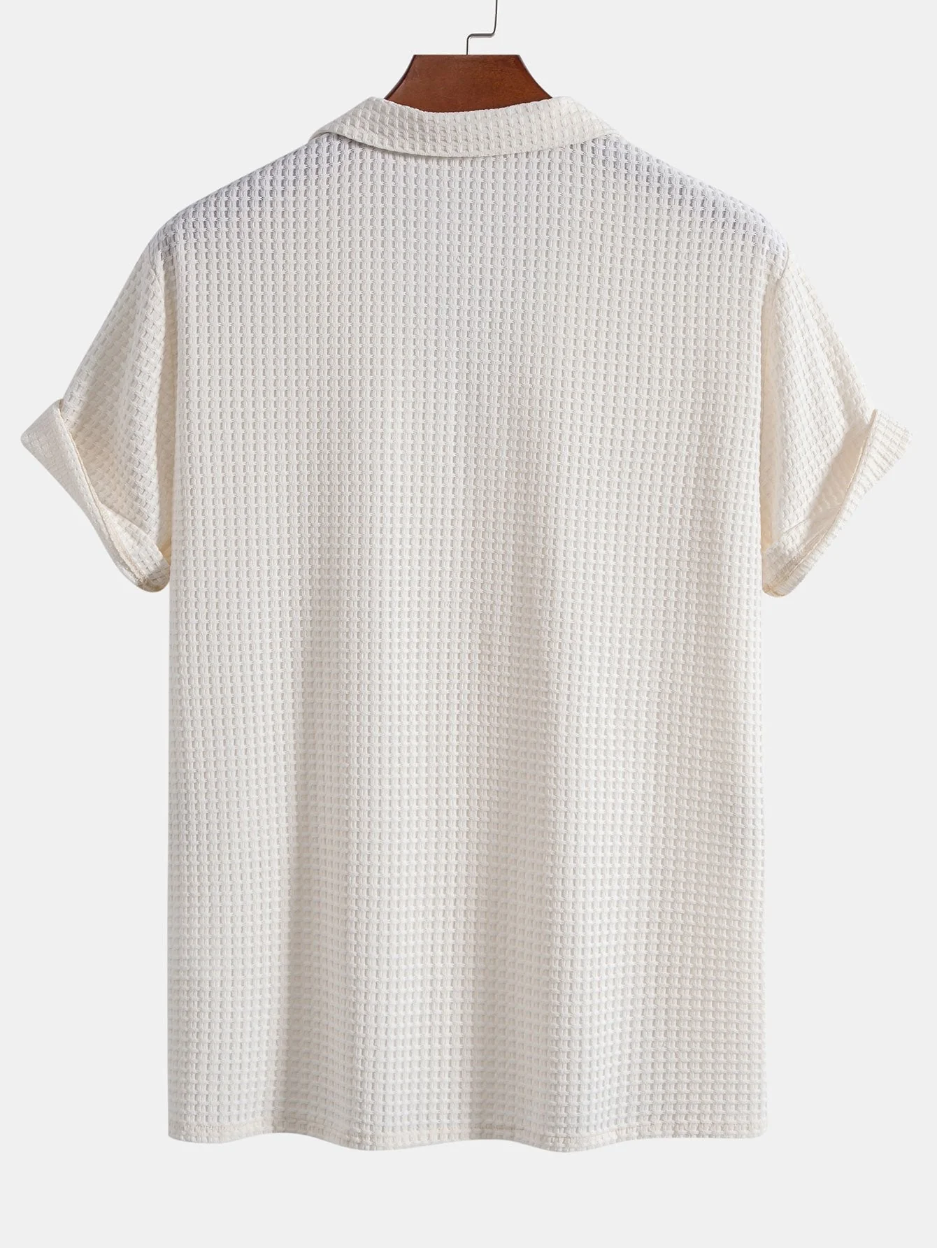Kurzarm-Waffel-Cuban-Shirt & gerade Leinenhose - Image 8