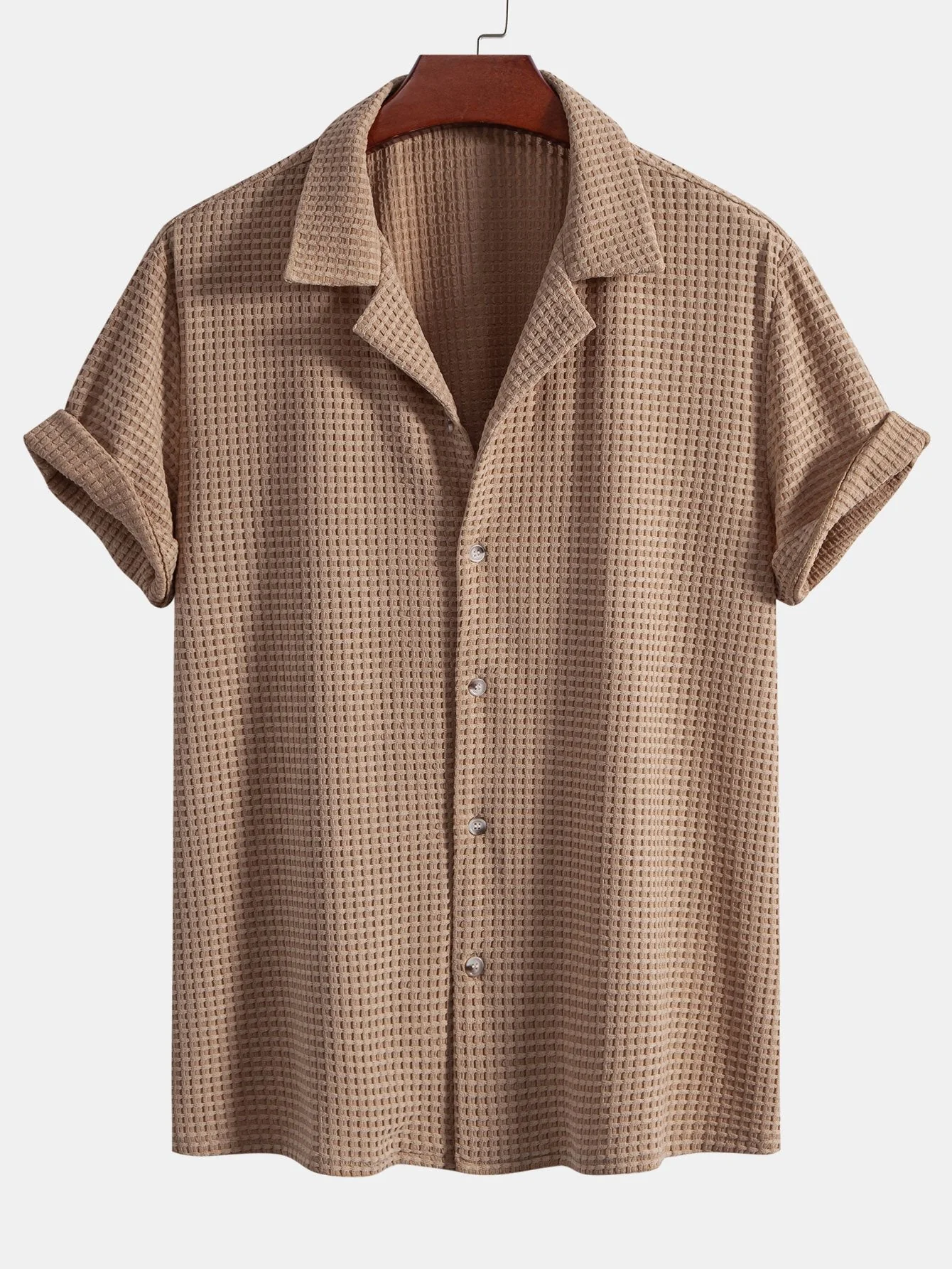 Kurzarm-Waffel-Cuban-Shirt & gerade Leinenhose - Image 9