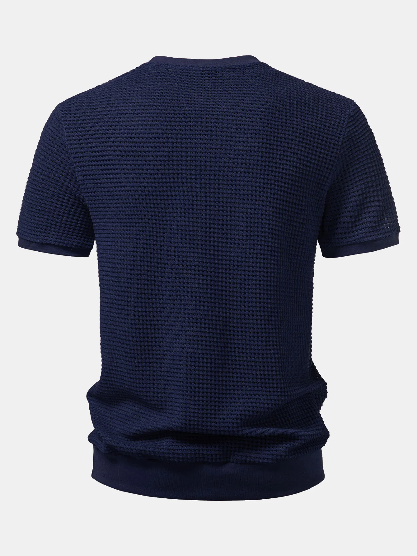 Short Sleeve Waffle Ribbed Hem T-Shirt - Image 10