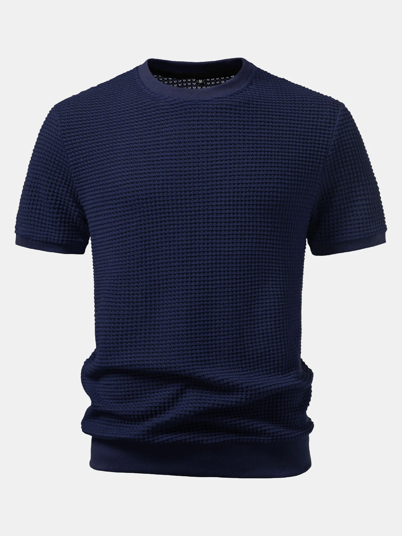 Short Sleeve Waffle Ribbed Hem T-Shirt - Image 9