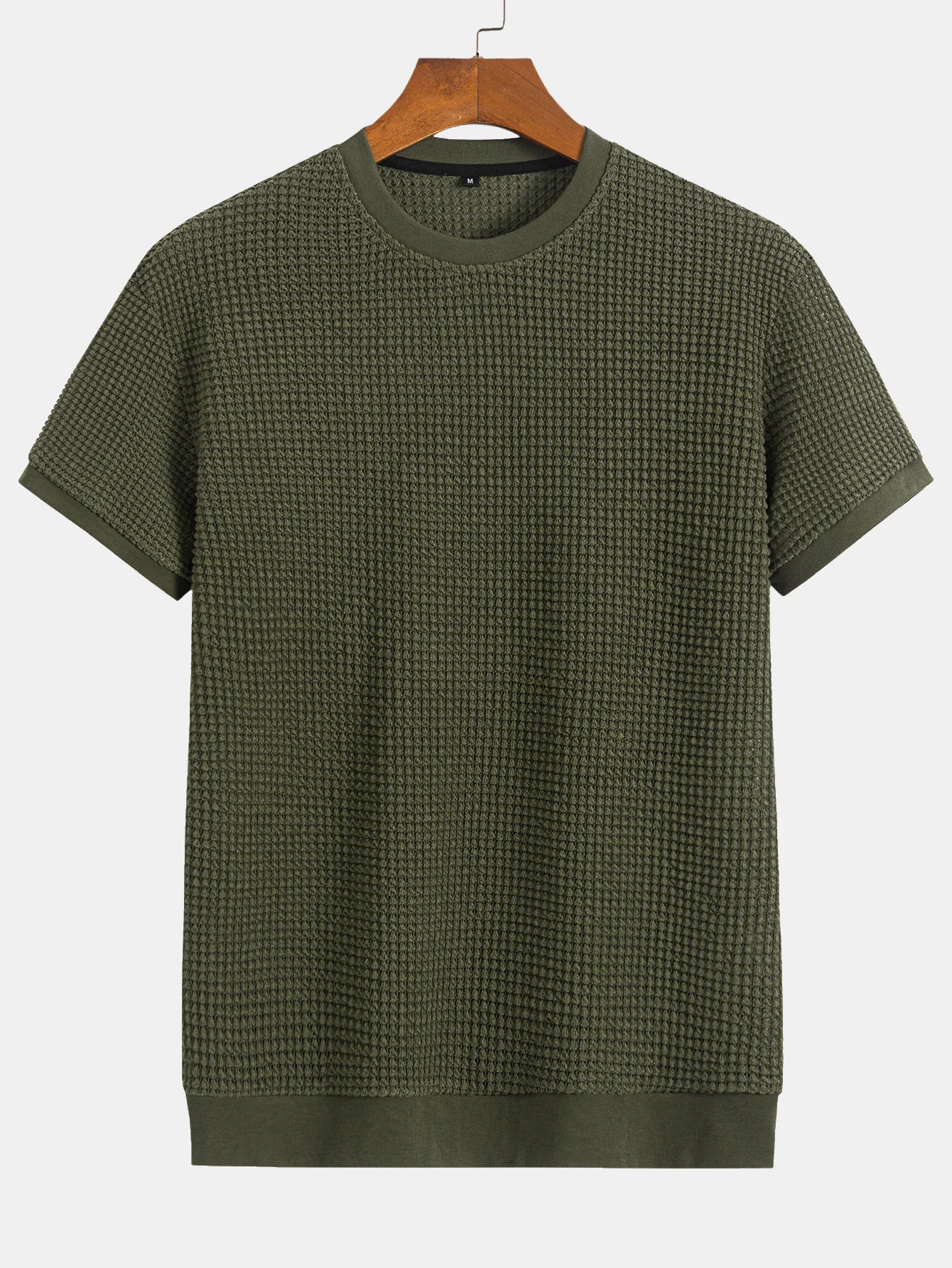 T-Shirt mit kurzem Arm und Waffelrippensaum