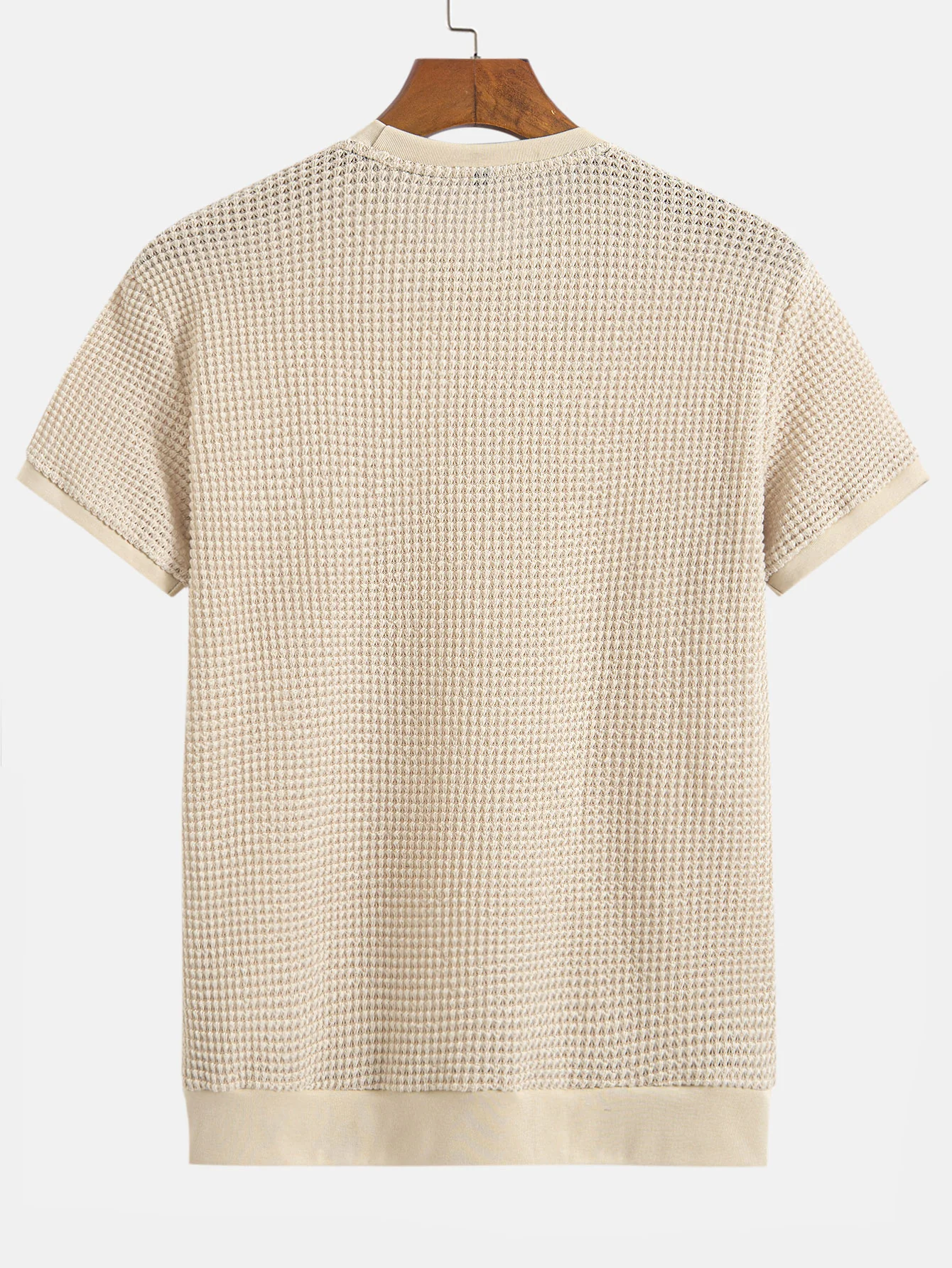 T-Shirt mit kurzem Arm und Waffelrippensaum - Image 4