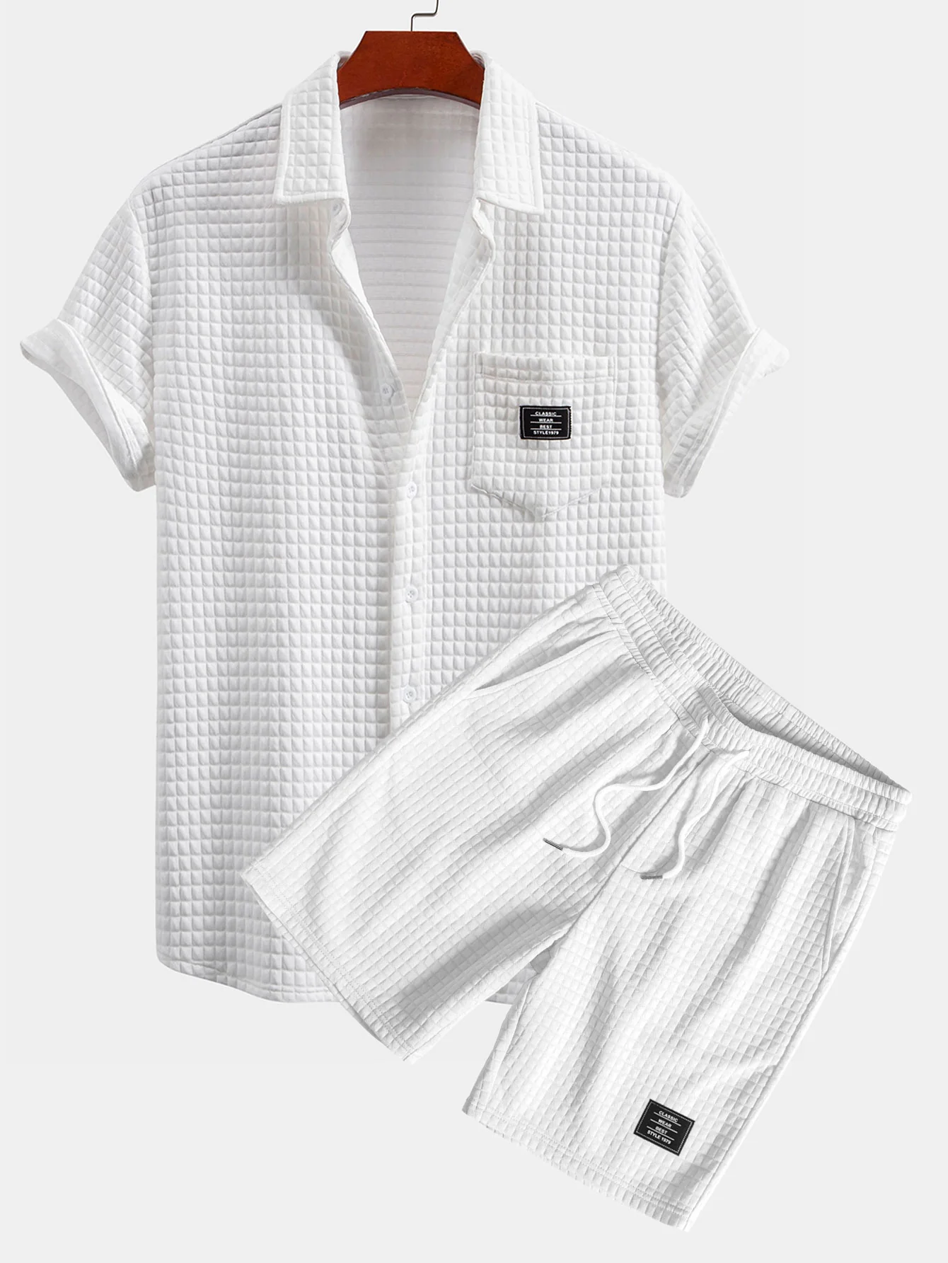 Kurzarm-Waffelshirt & Waffel-Drawstring-Shorts - Image 5