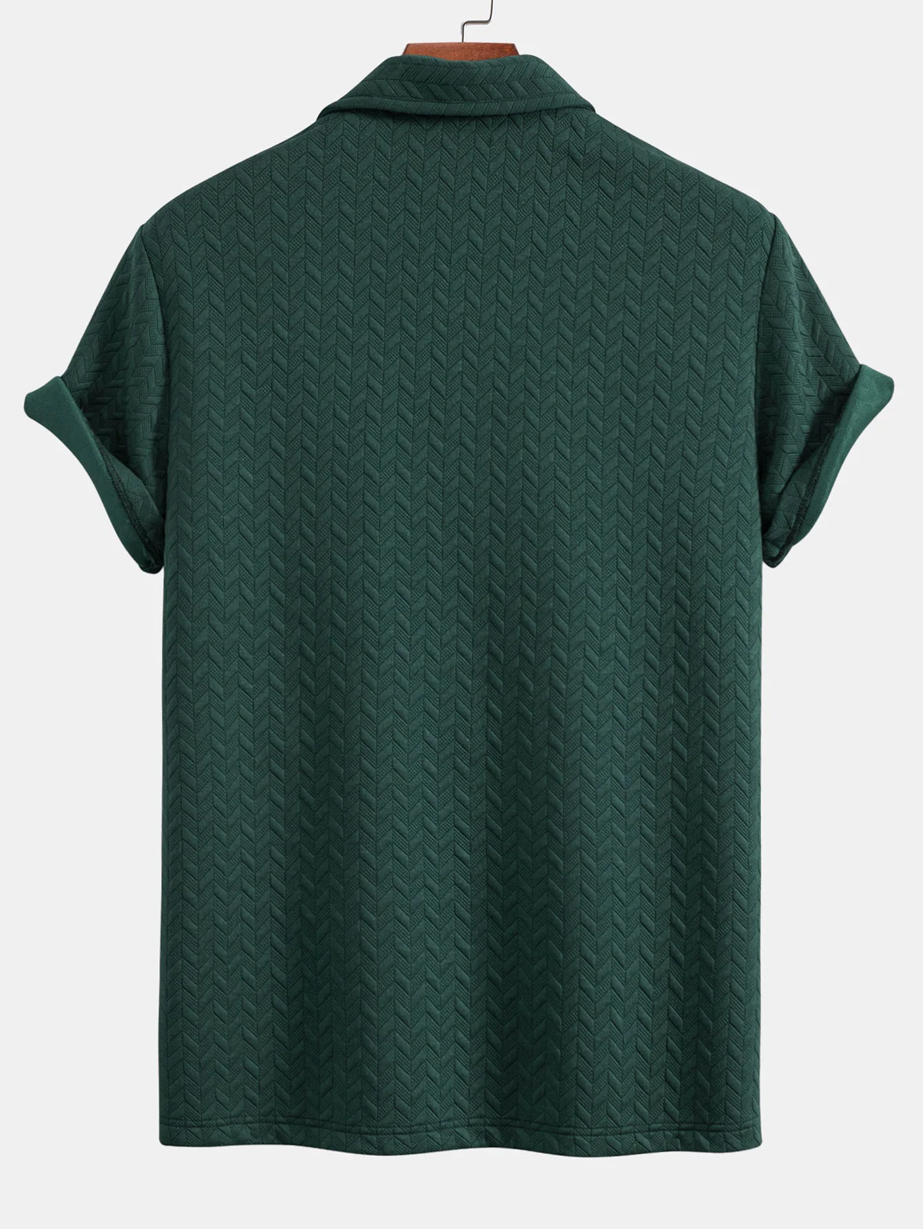 Kurzarm-Jacquard-Textur-Polo - Image 4