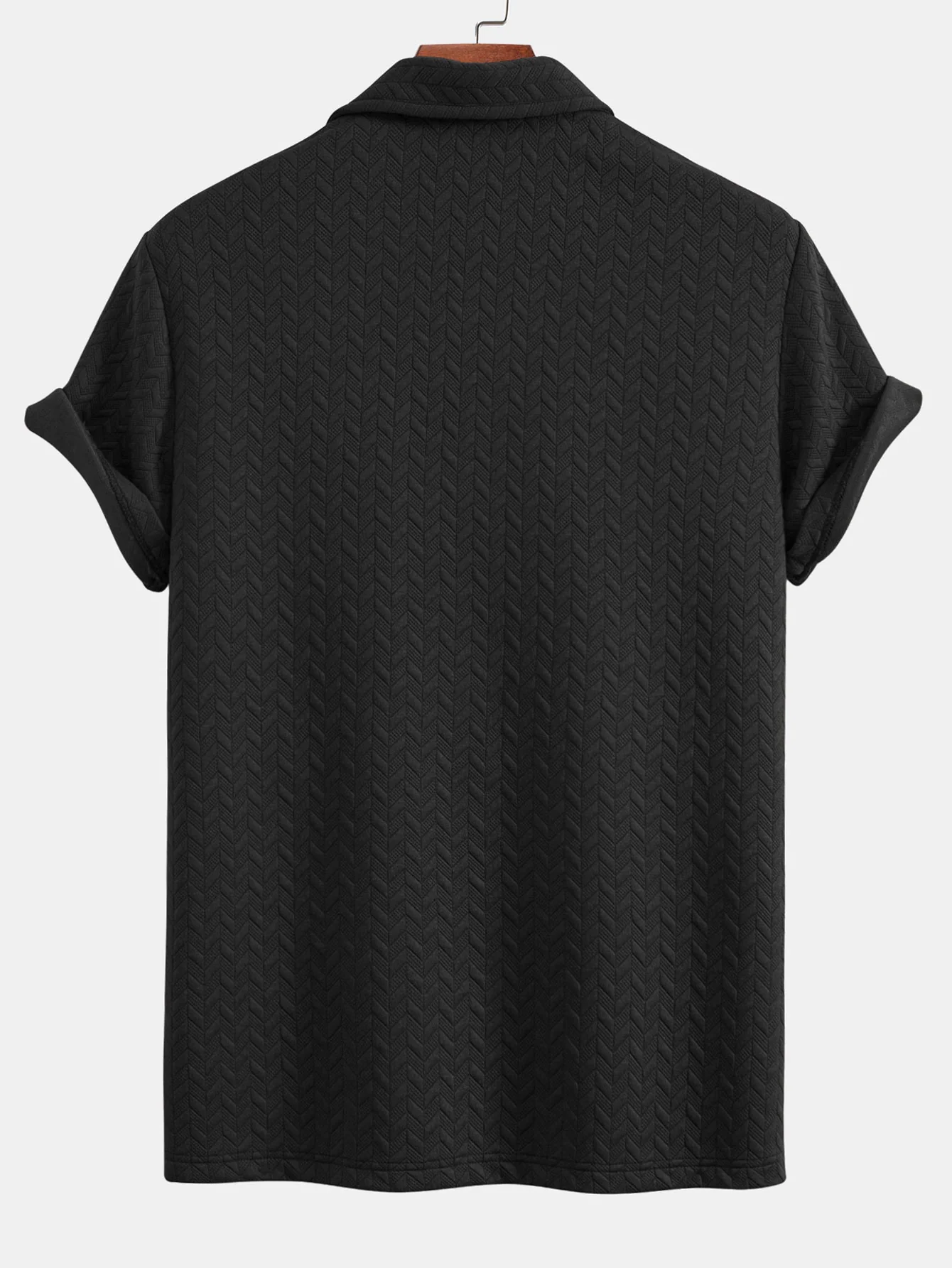 Kurzarm-Jacquard-Textur-Polo - Image 6
