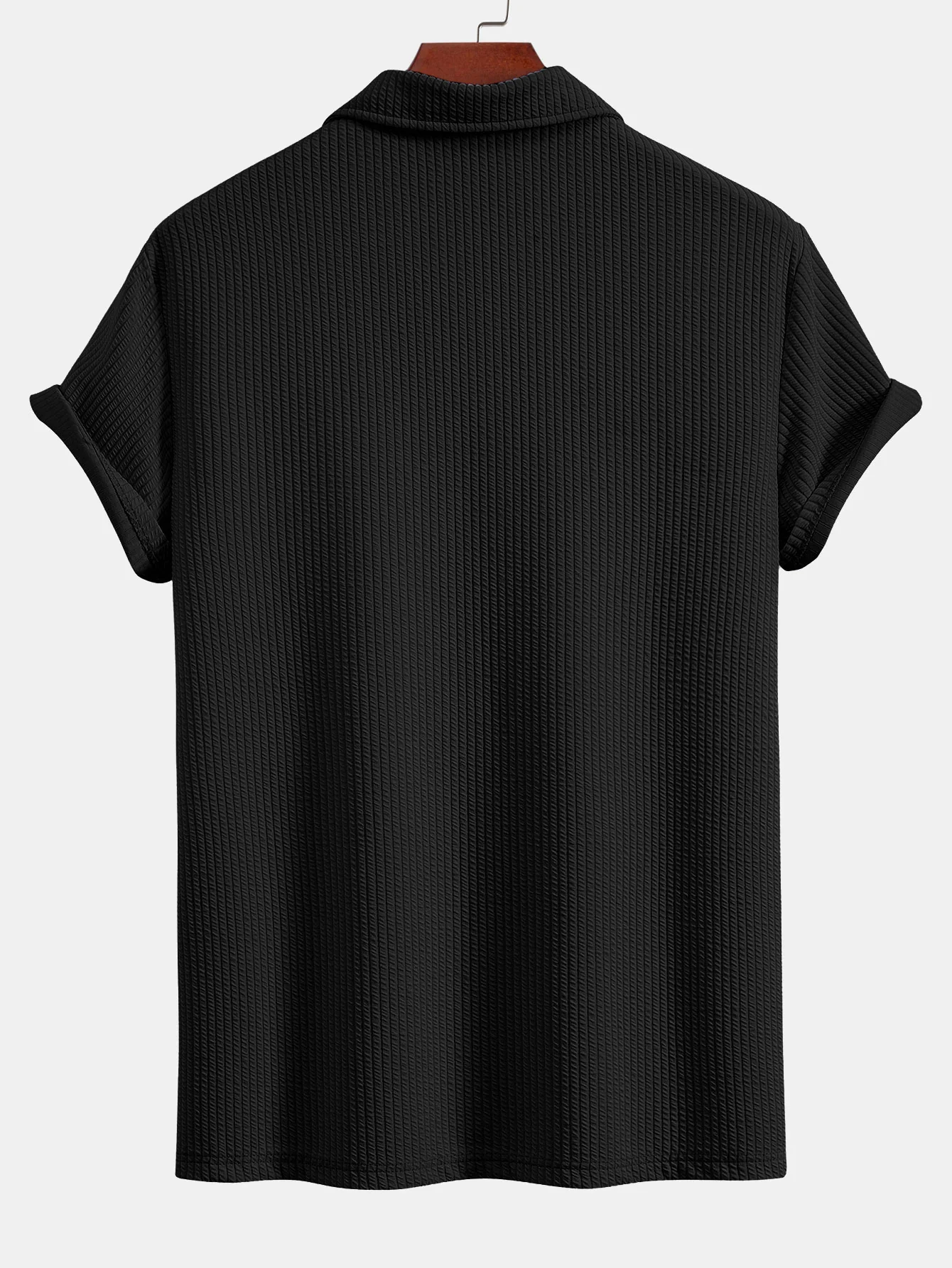 Kurzarm V-Ausschnitt Ripp-Polo - Image 2