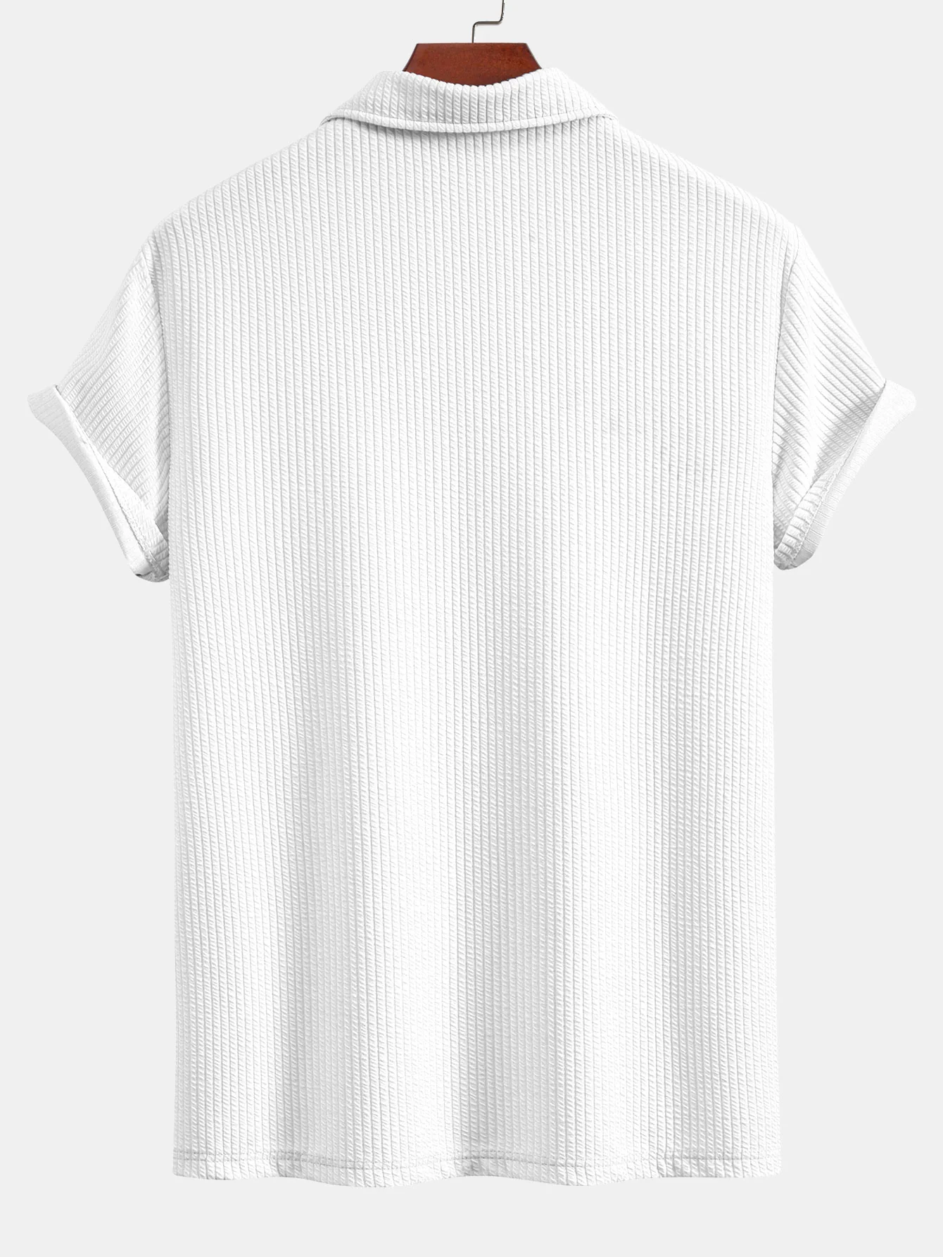 Kurzarm V-Ausschnitt Ripp-Polo - Image 8