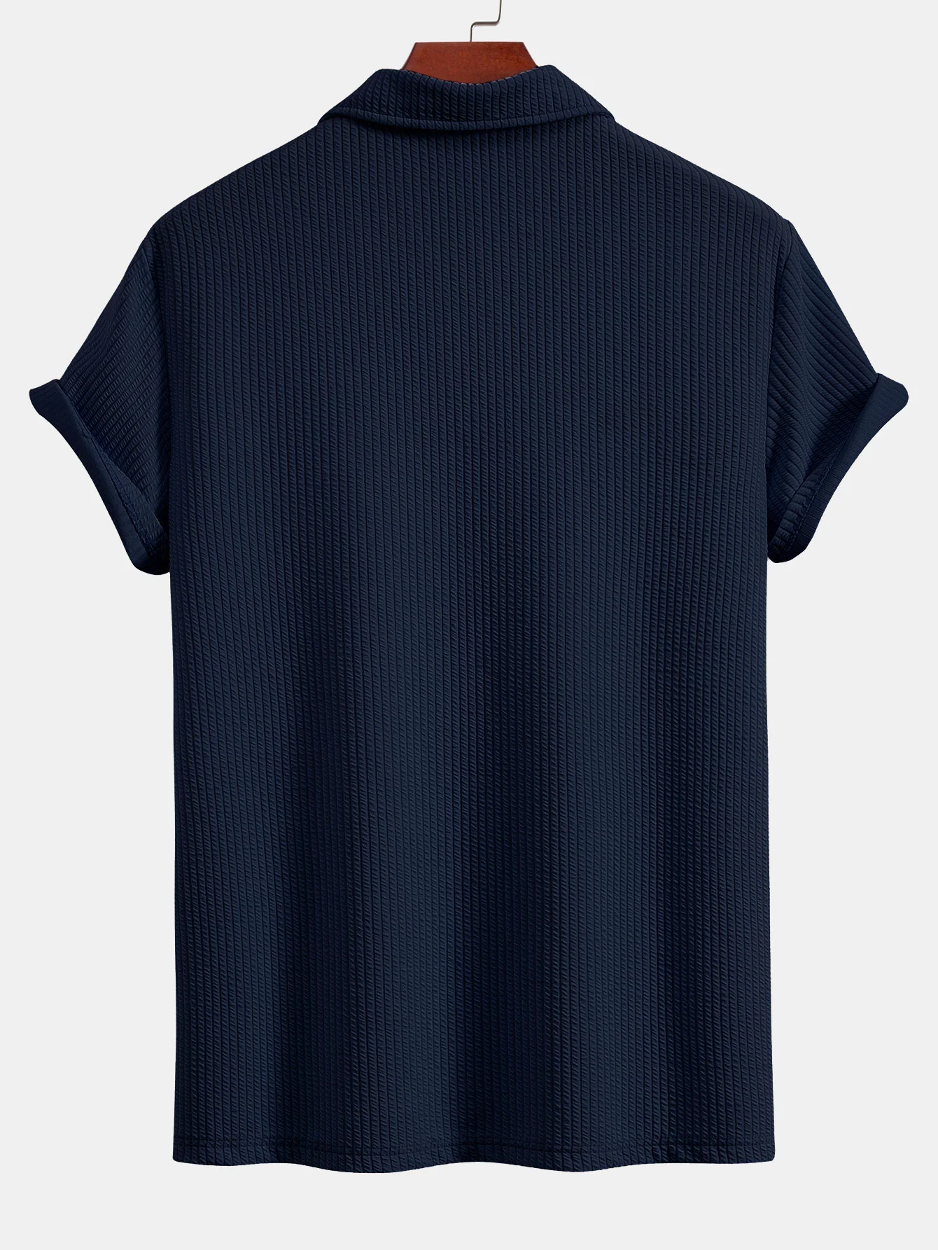 Kurzarm V-Ausschnitt Ripp-Polo - Image 10