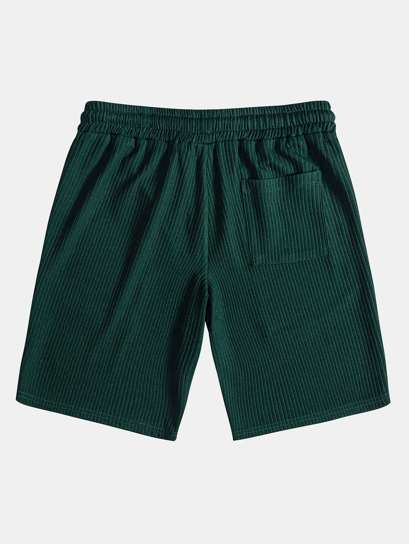 Kurzärmliges V-Ausschnitt Ripp-Polo & Kordelzug Ripp-Shorts - Image 20