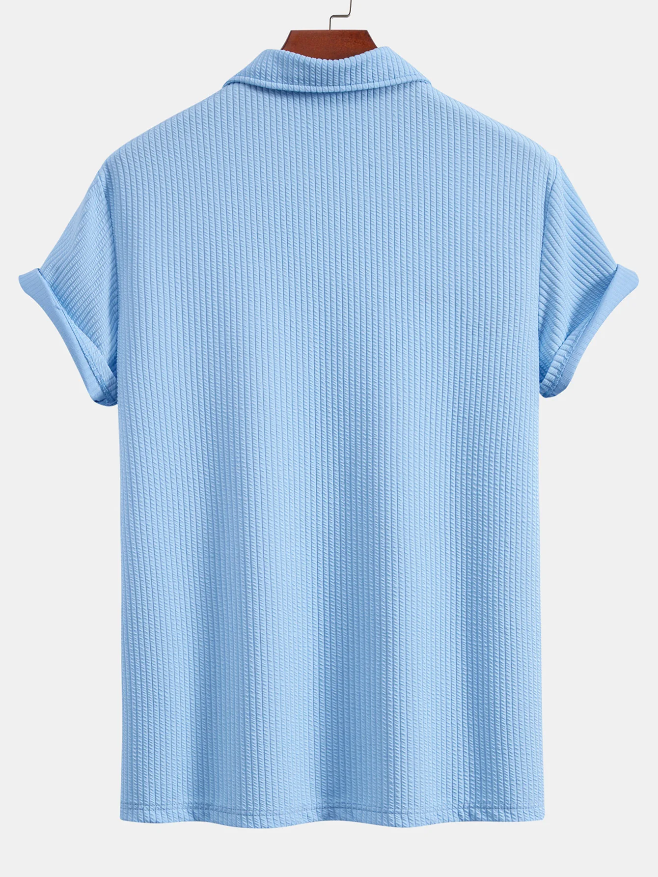 Kurzarm V-Ausschnitt Ripp-Polo - Image 4