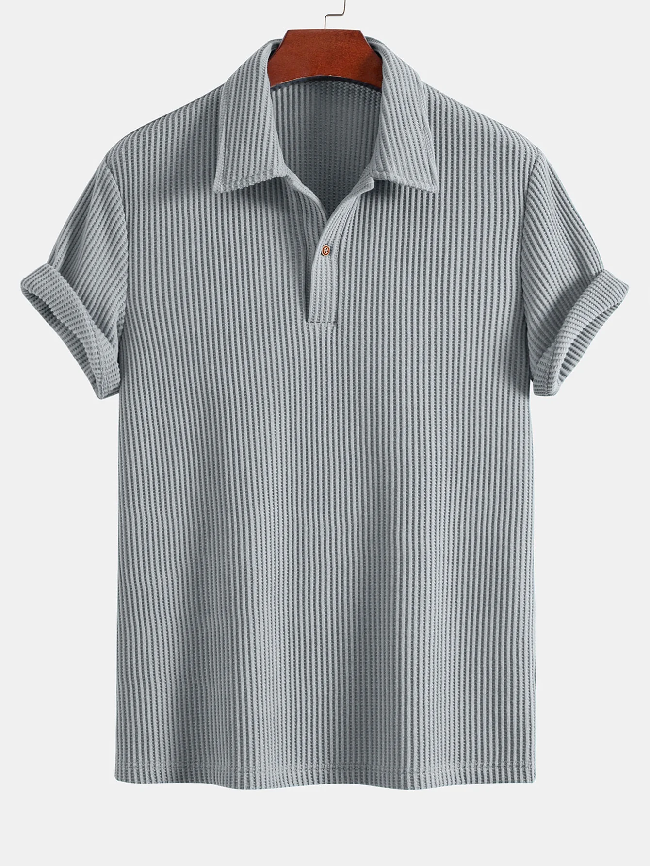 3 Stück Kurzarm Waffel Poloshirts - Image 8