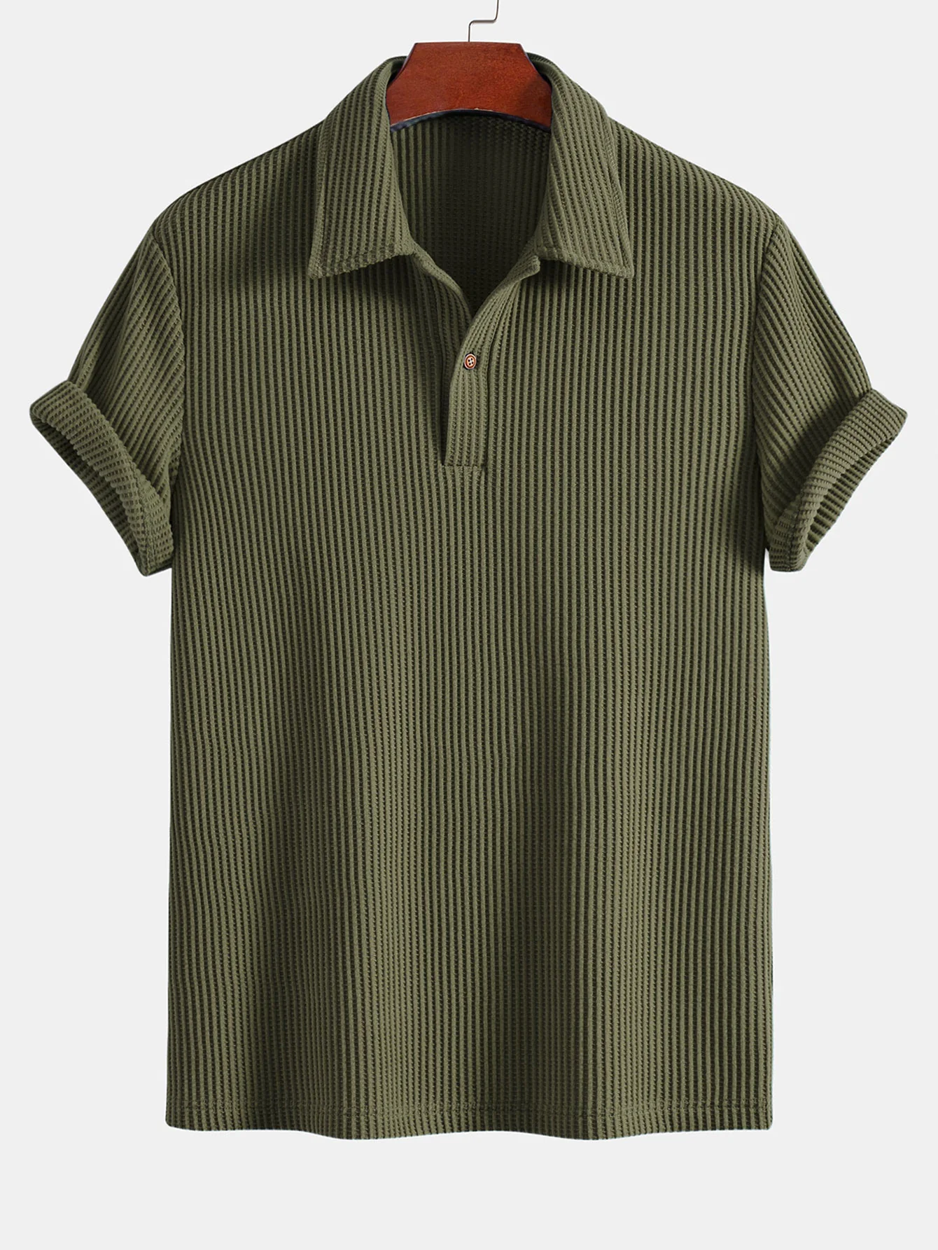 3 Stück Kurzarm Waffel Poloshirts - Image 4