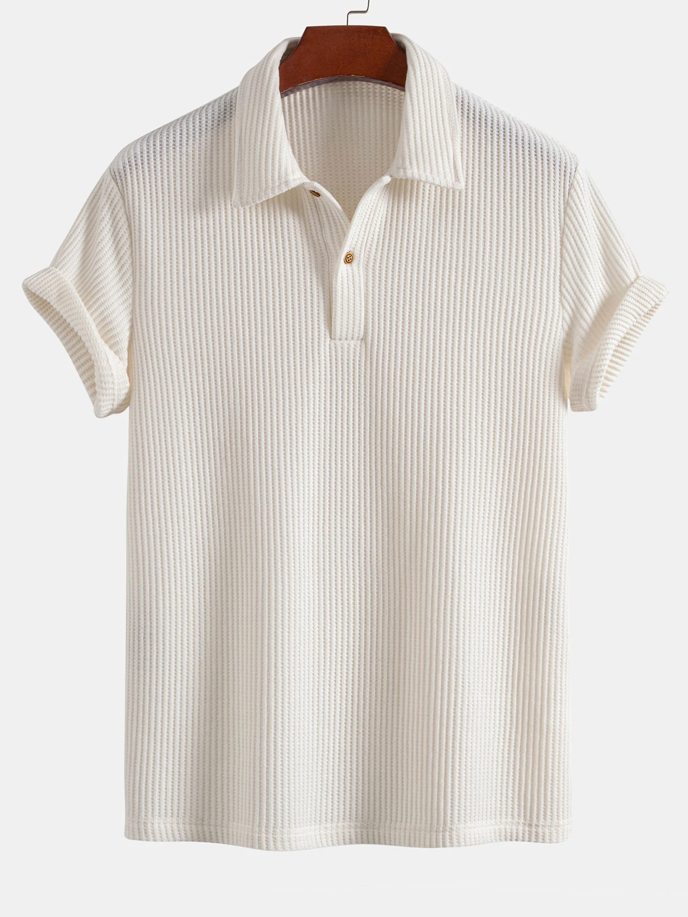 3 Stück Kurzarm Waffel Poloshirts - Image 6