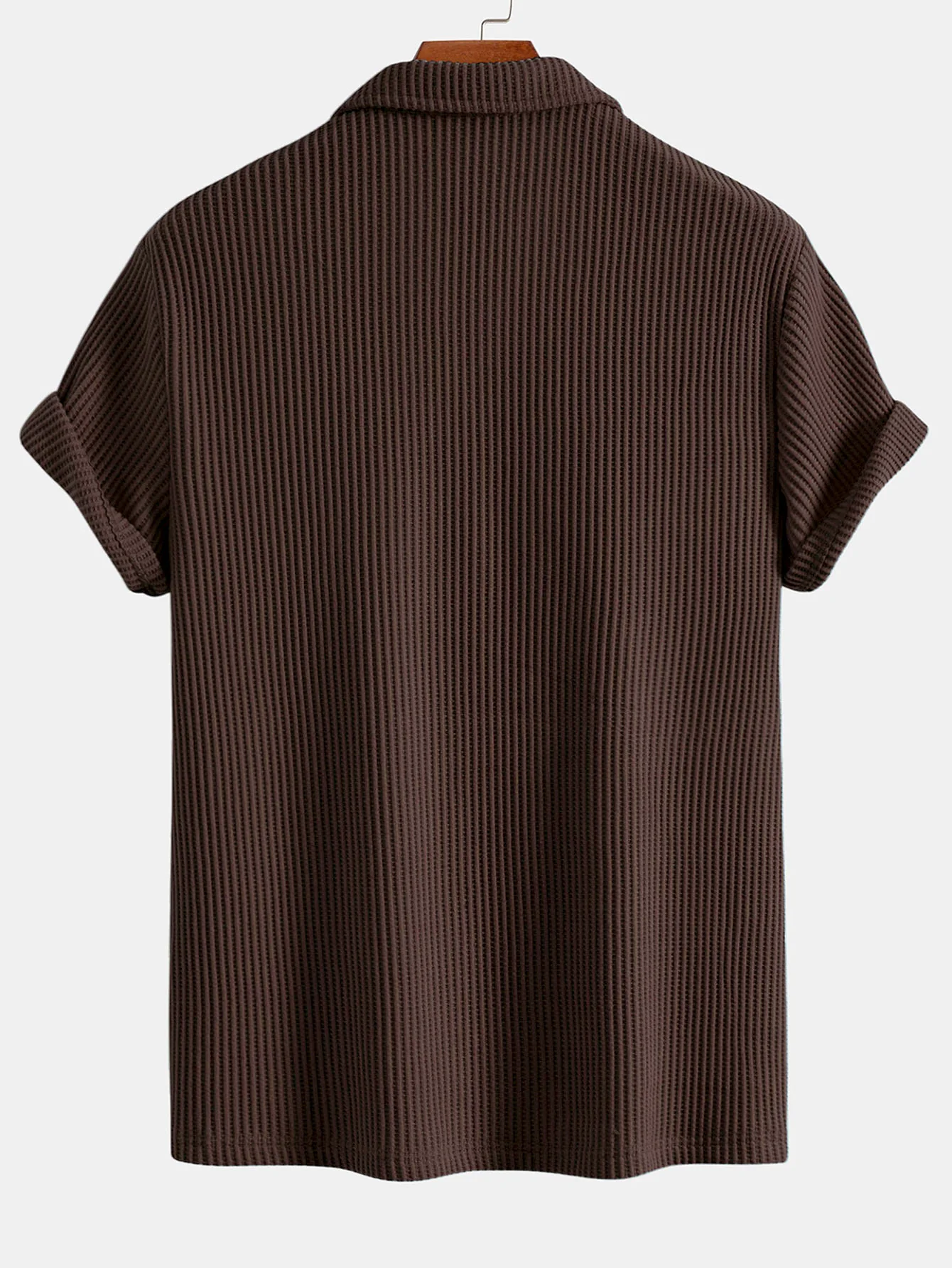 Kurzarm Waffel V-Ausschnitt Polo - Image 6